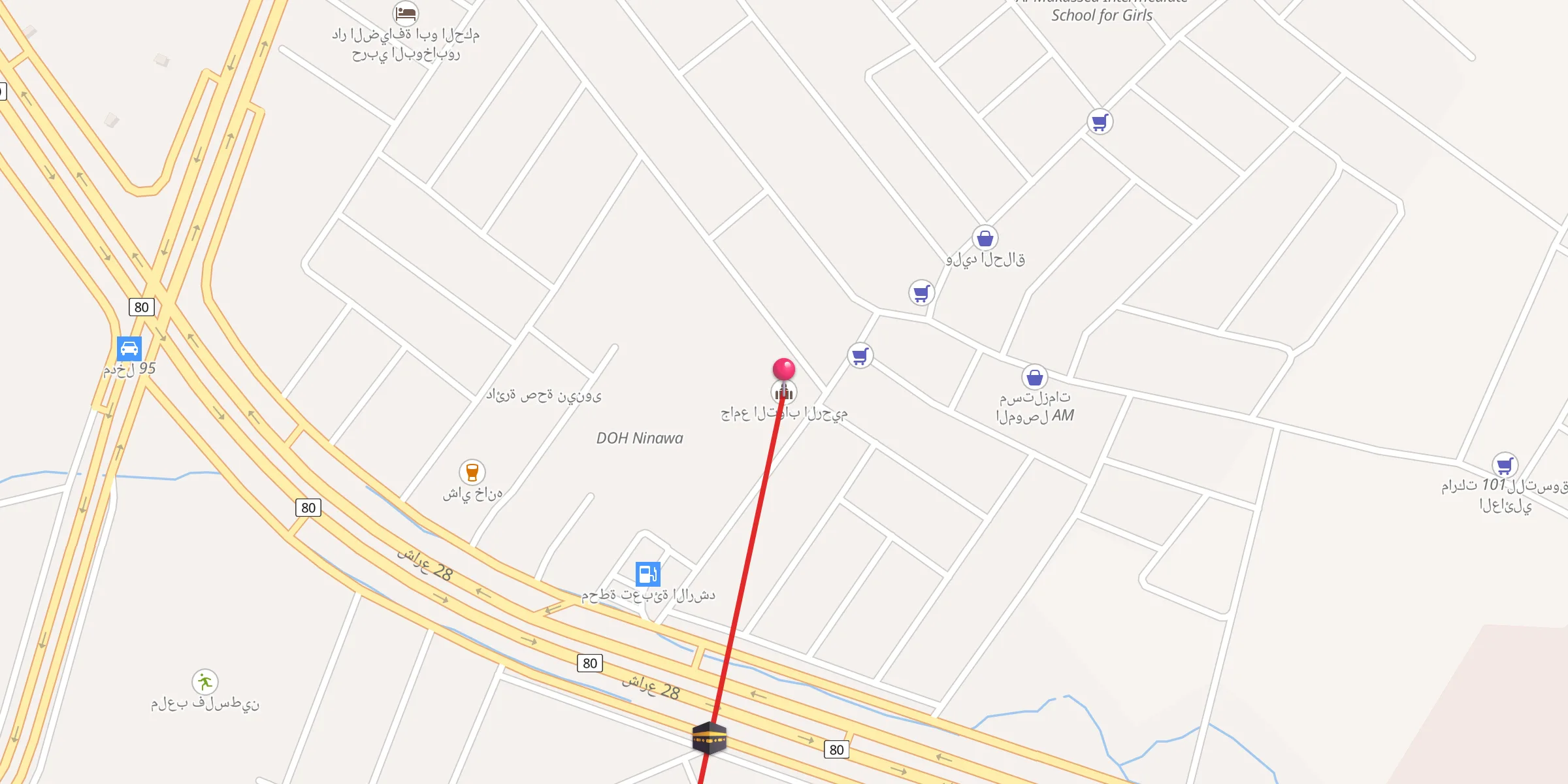 Carte de localisation : جامع التواب الرحيم