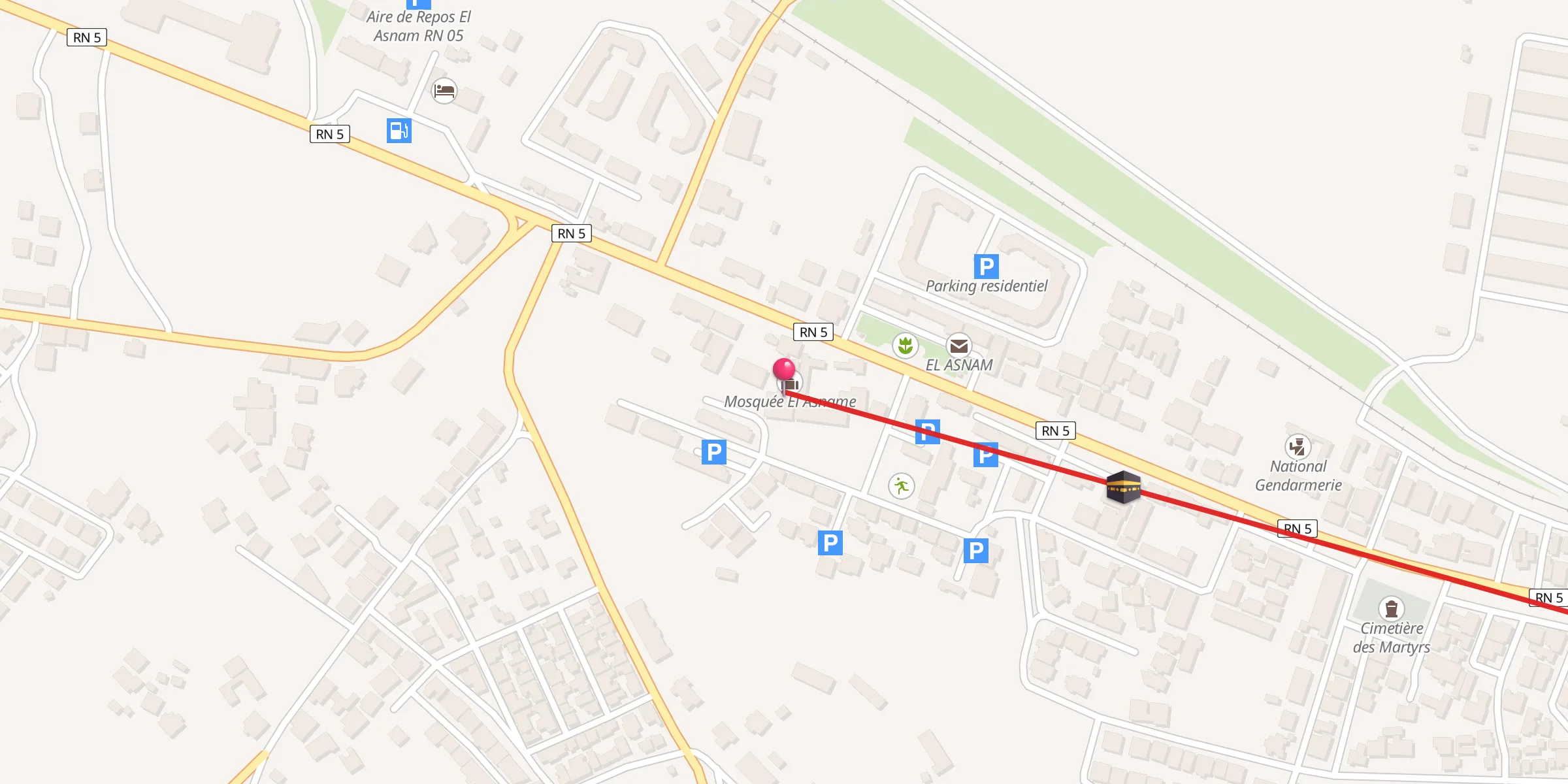 Carte de localisation : Mosquée El Asname