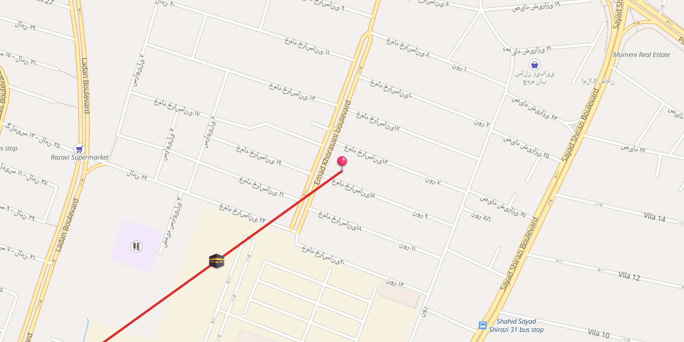 Carte de localisation : Emam Hosein mosque