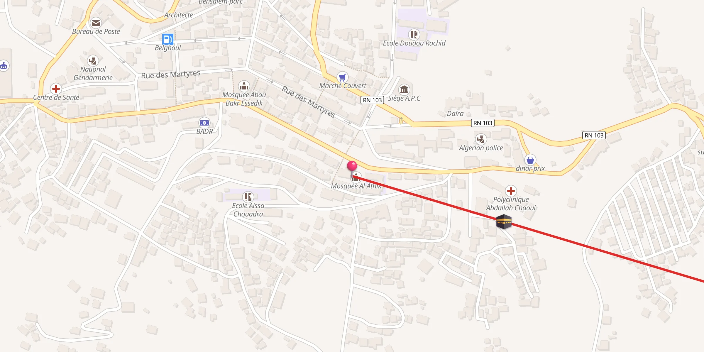Carte de localisation : Mosquée Al Athik
