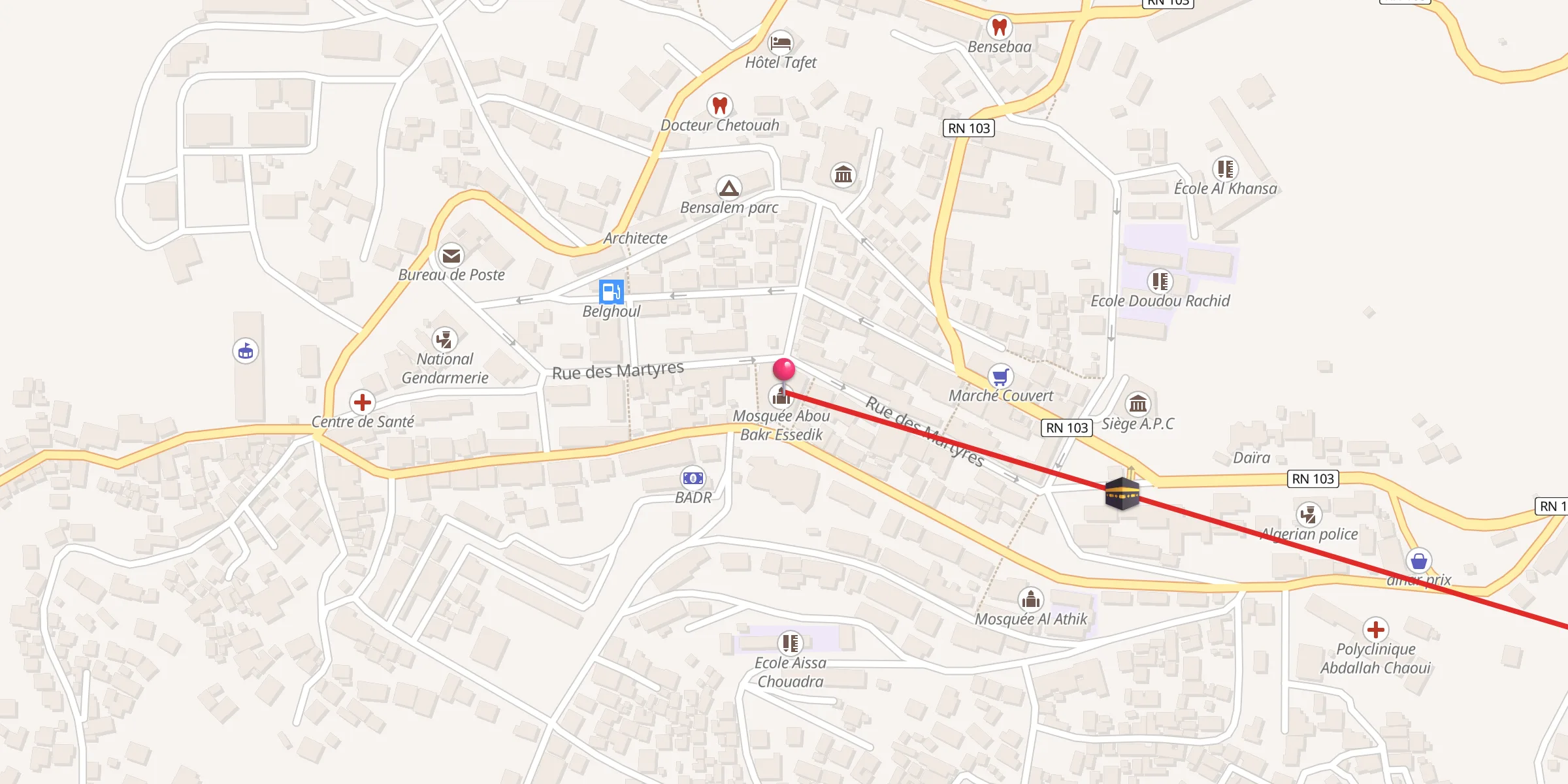 Carte de localisation : Mosquée Abou Bakr Essedik