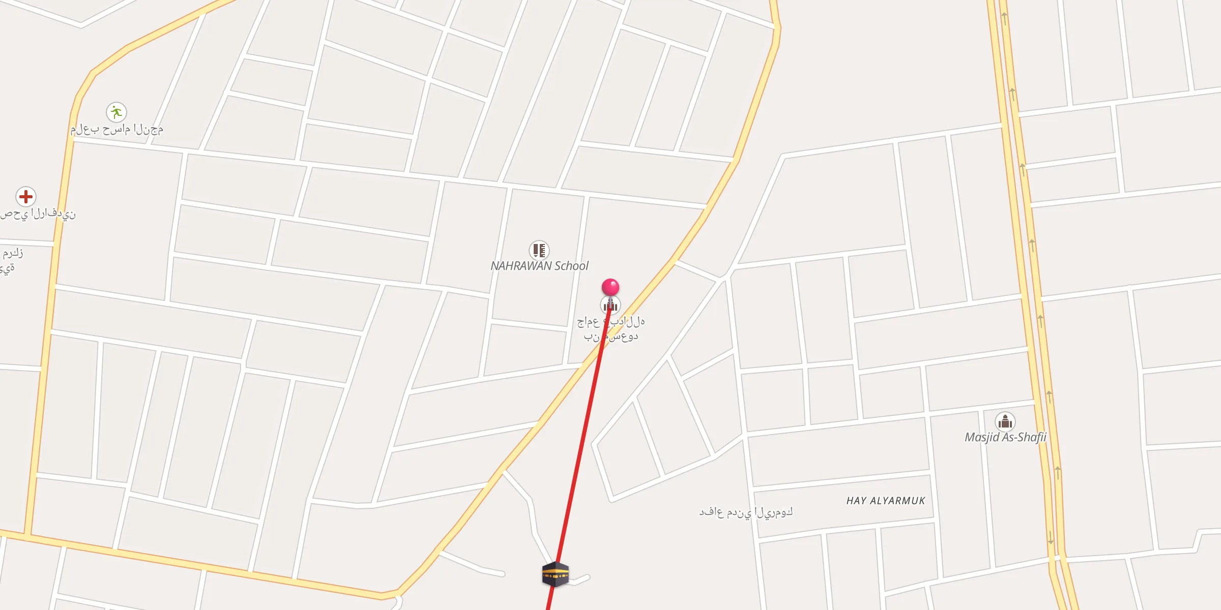 Carte de localisation : جامع عبدالله بن مسعود