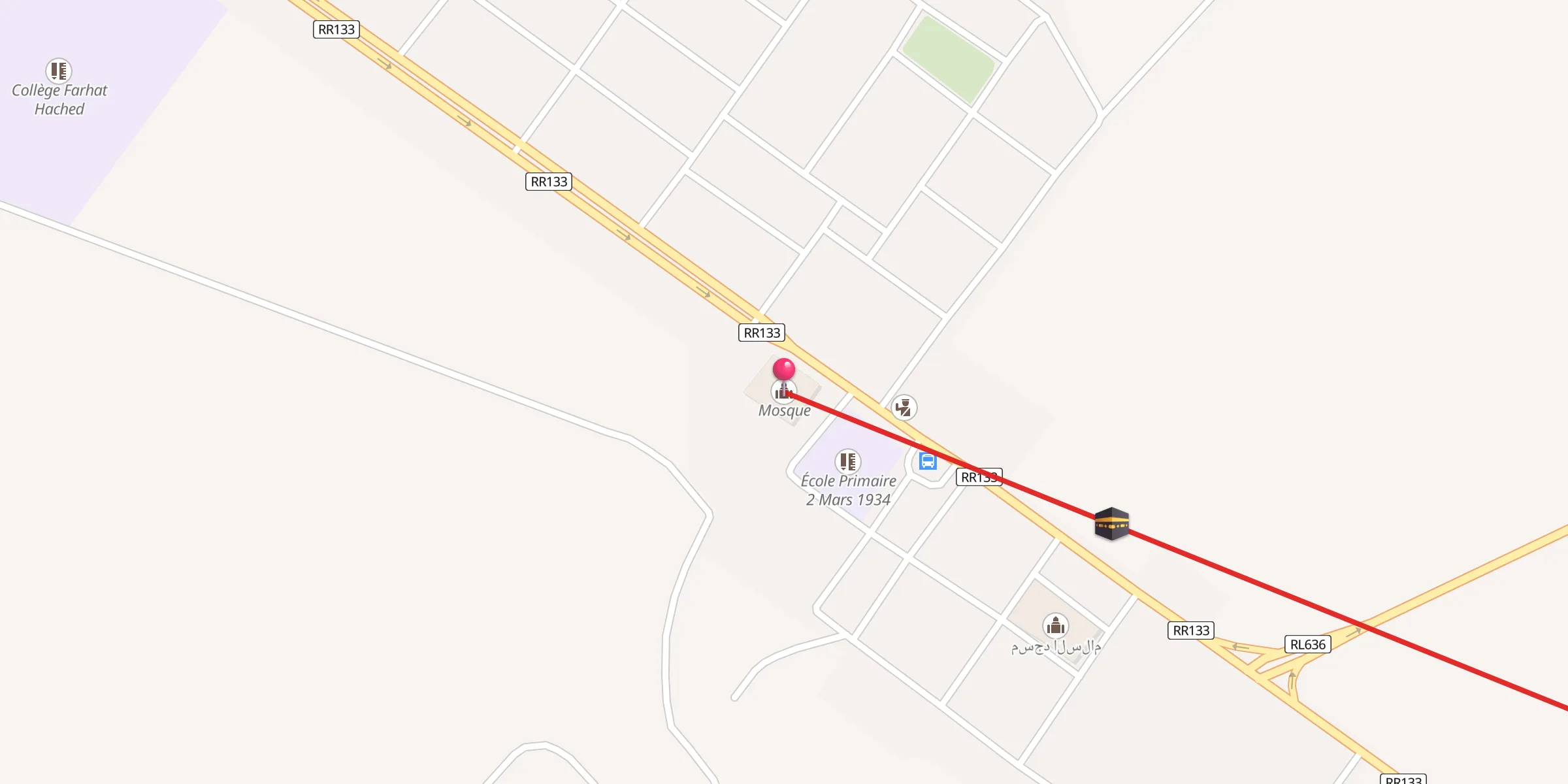 Carte de localisation : جامع السلام