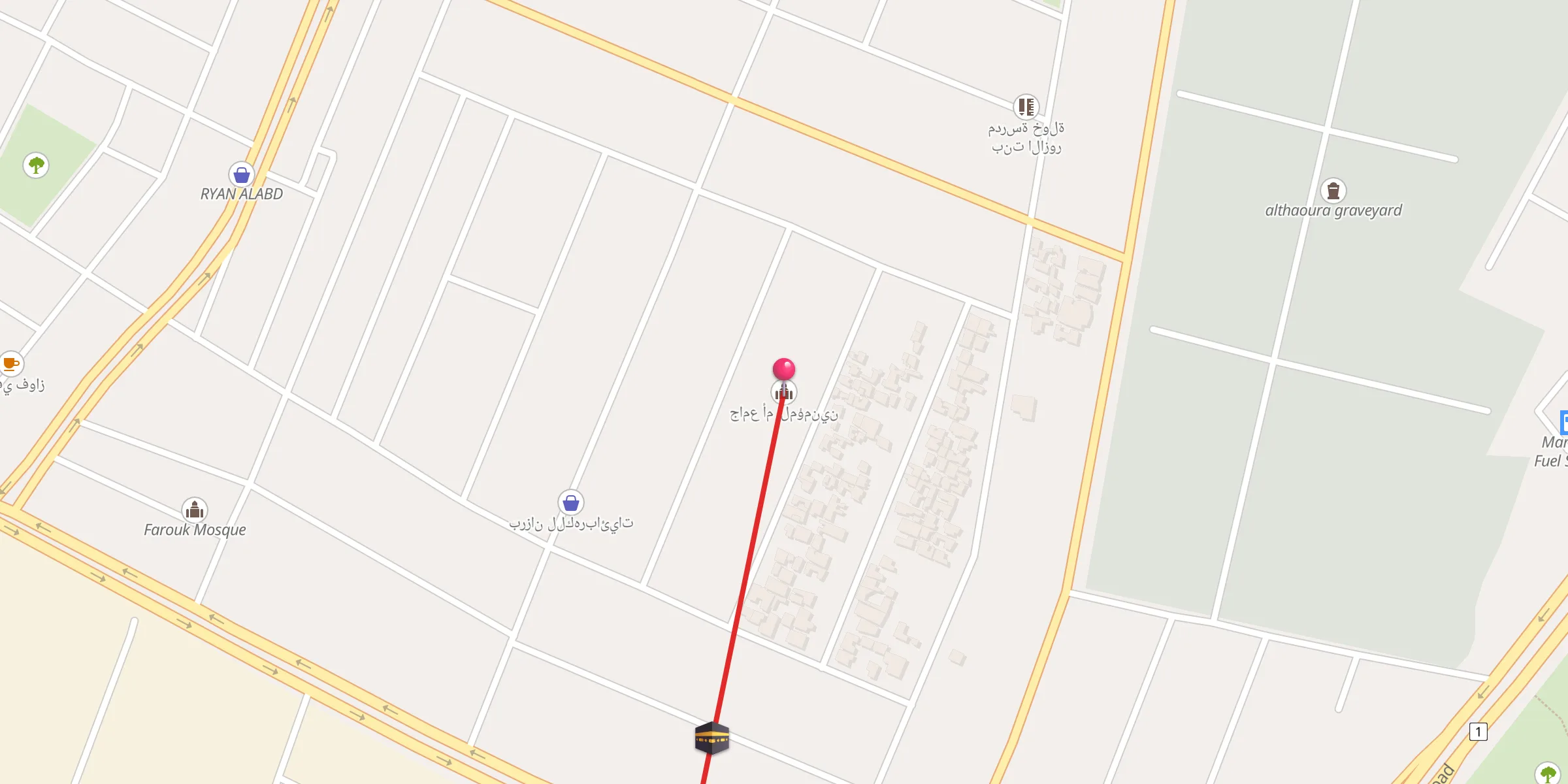 Carte de localisation : جامع أم المؤمنين
