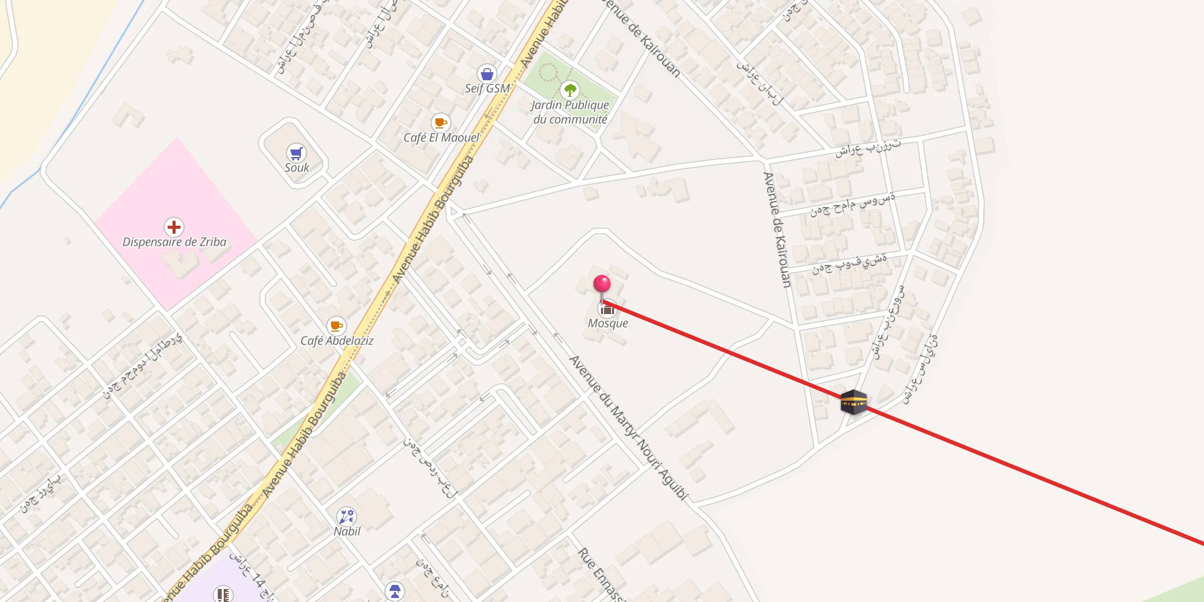 Carte de localisation : جامع الهدى