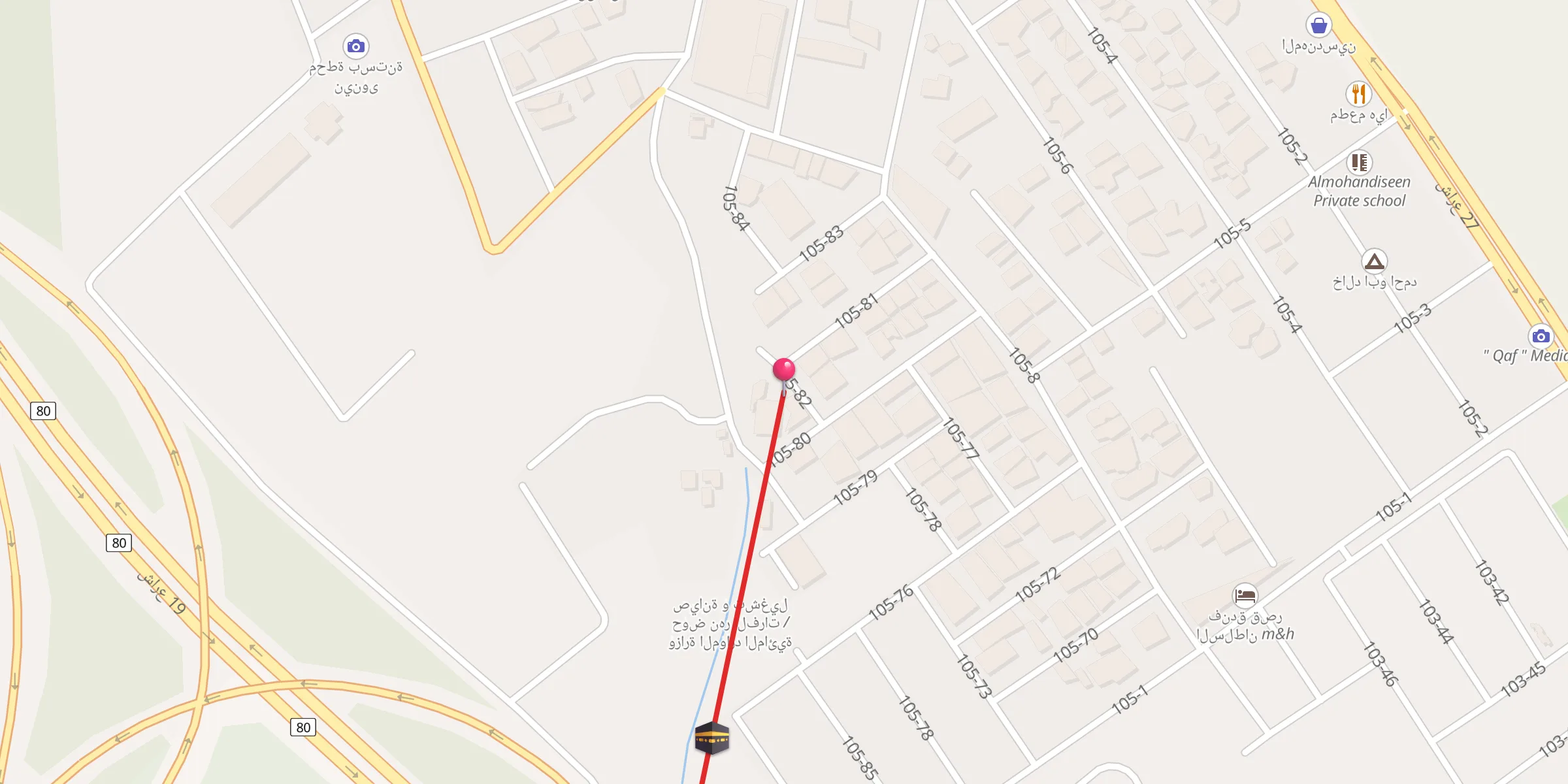 Carte de localisation : جامع الرحمن الرحيم