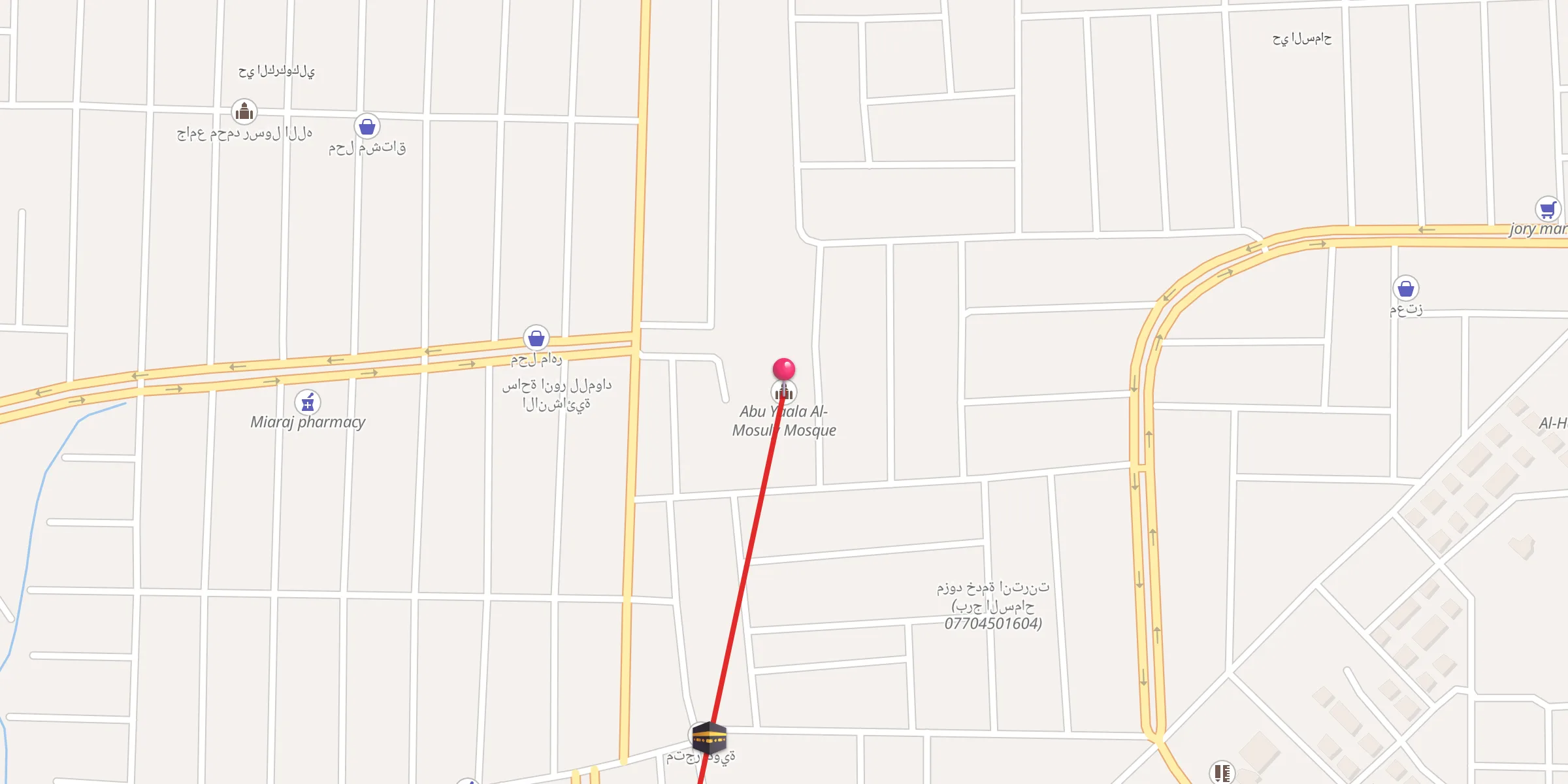 Carte de localisation : جامع ابو يعلى الموصلي