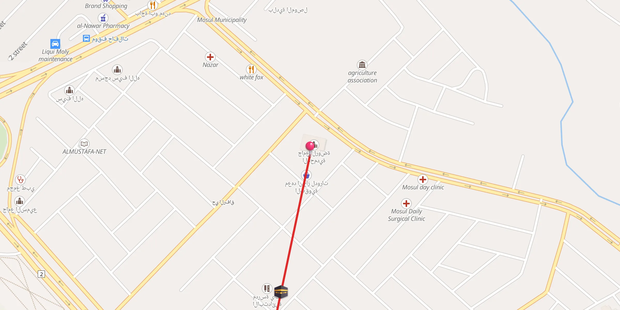 Carte de localisation : جامع الروضة المحمدية