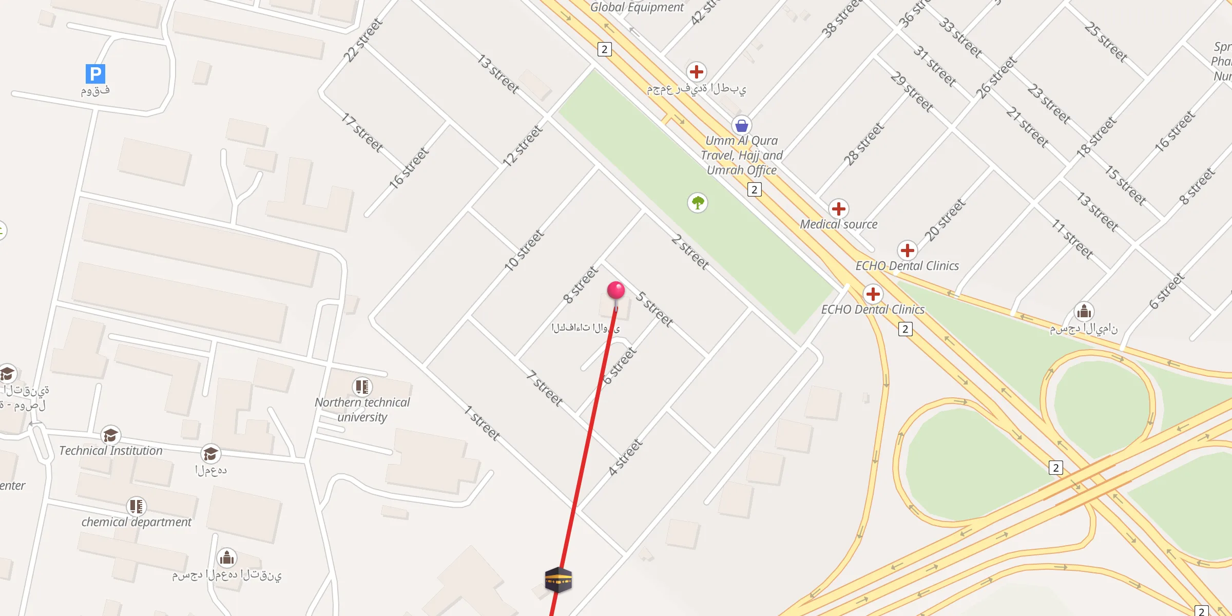 Carte de localisation : Al Shaheed Rakan