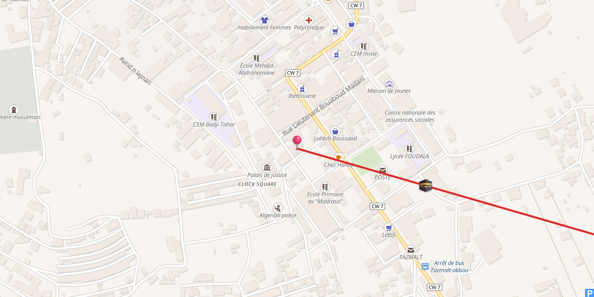 Carte de localisation : Mosquée el Mouminine مسجد المؤمنين