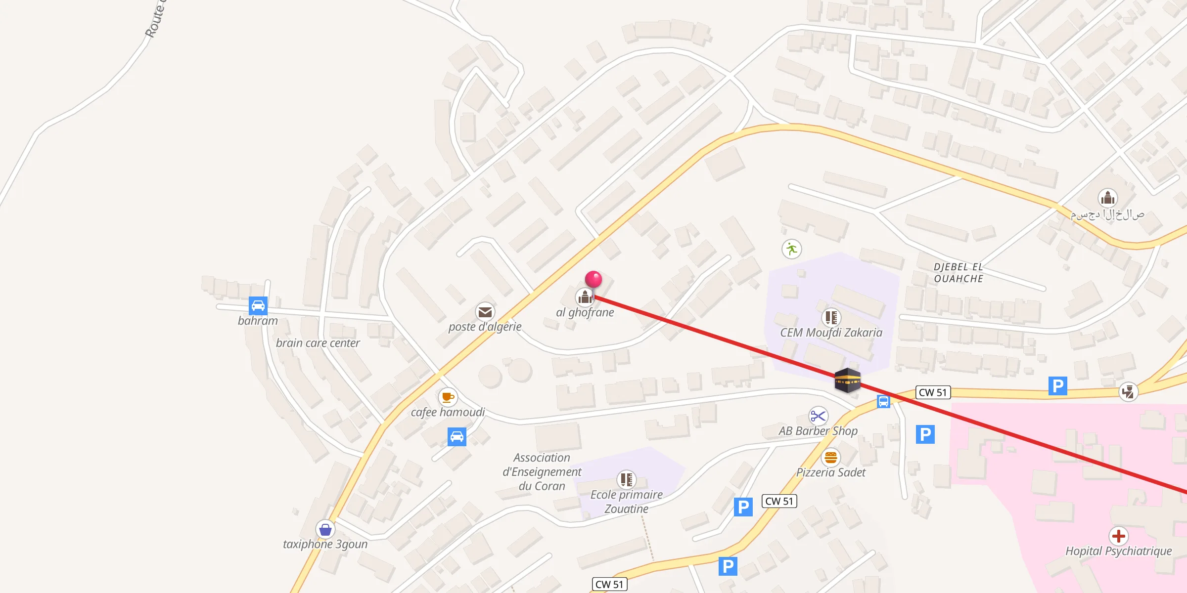 Carte de localisation : mosquee al ghofrane