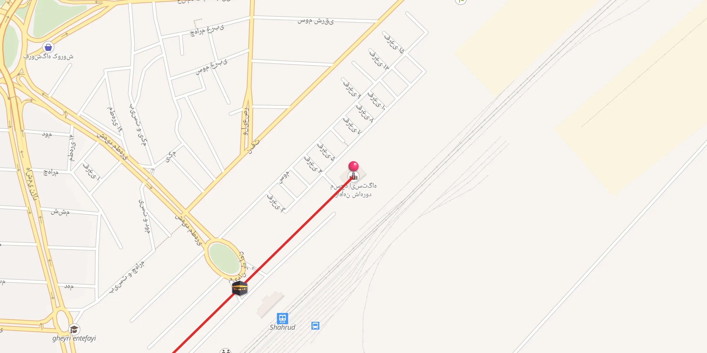 Carte de localisation : مسجد ایستگاه راه‌آهن شاهرود