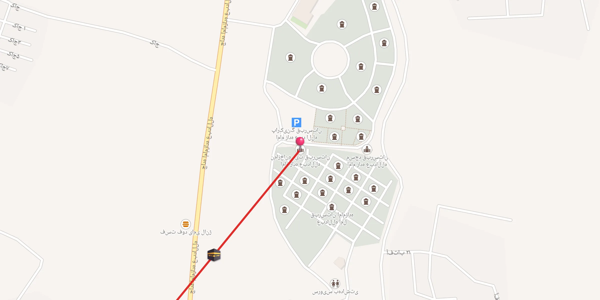 Carte de localisation : نمازخانه میت قبرستان امام زاده عبدالله