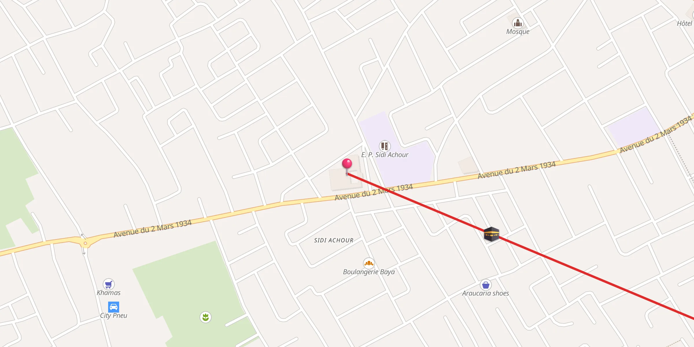 Carte de localisation : جامع سيدي عاشور