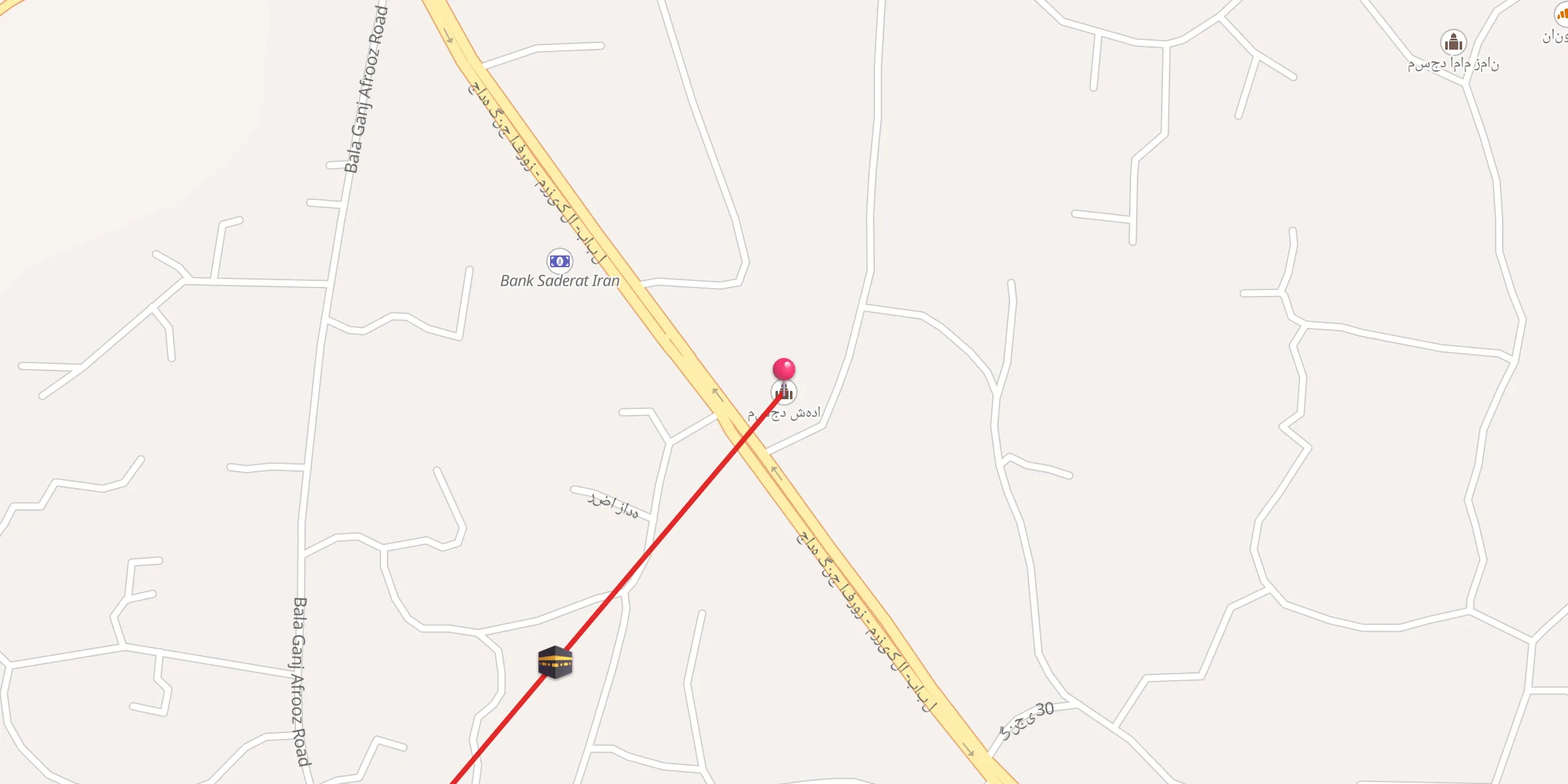 Carte de localisation : مسجد شهدا