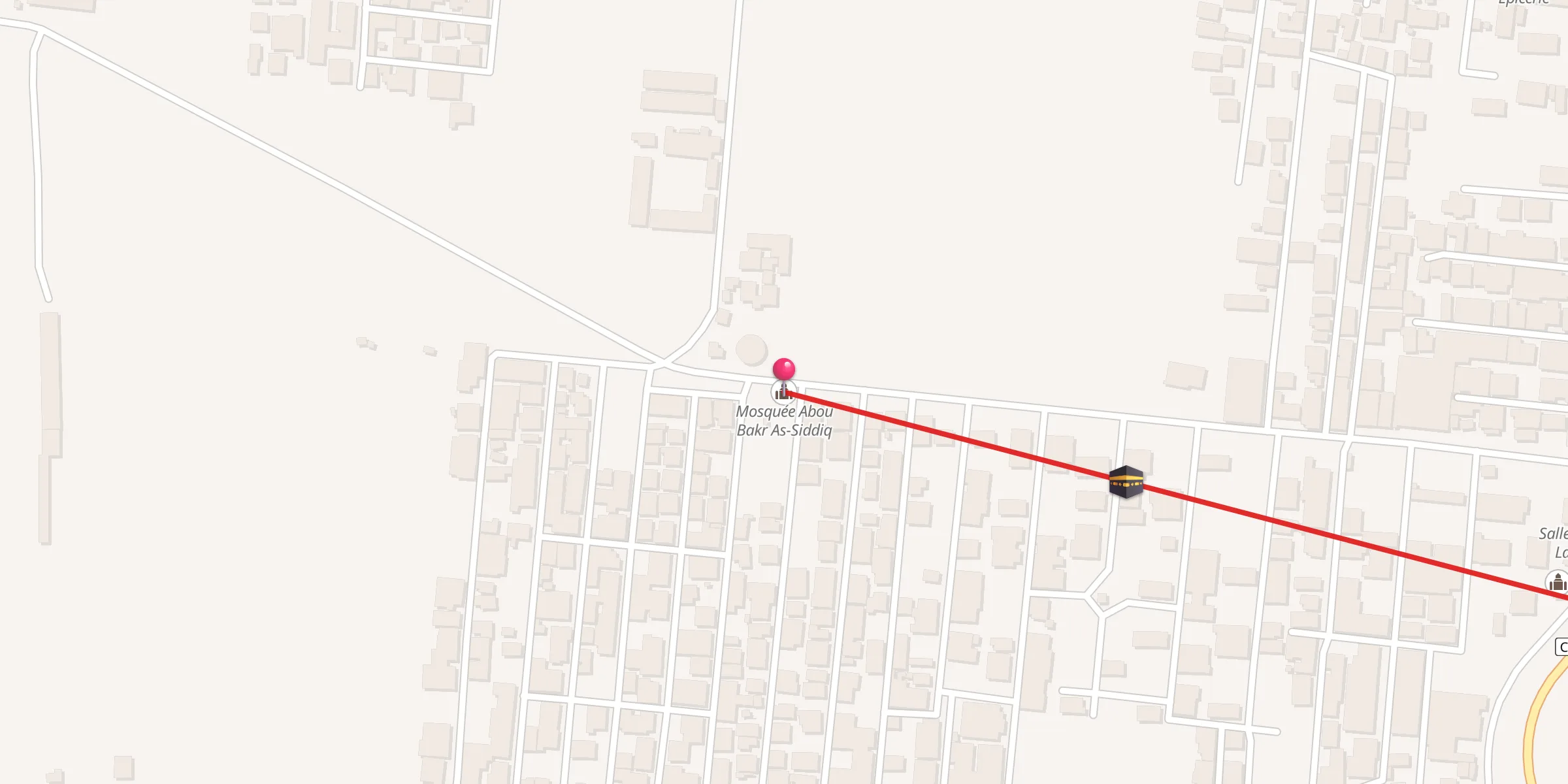 Carte de localisation : مسجد أبي بكر الصديق