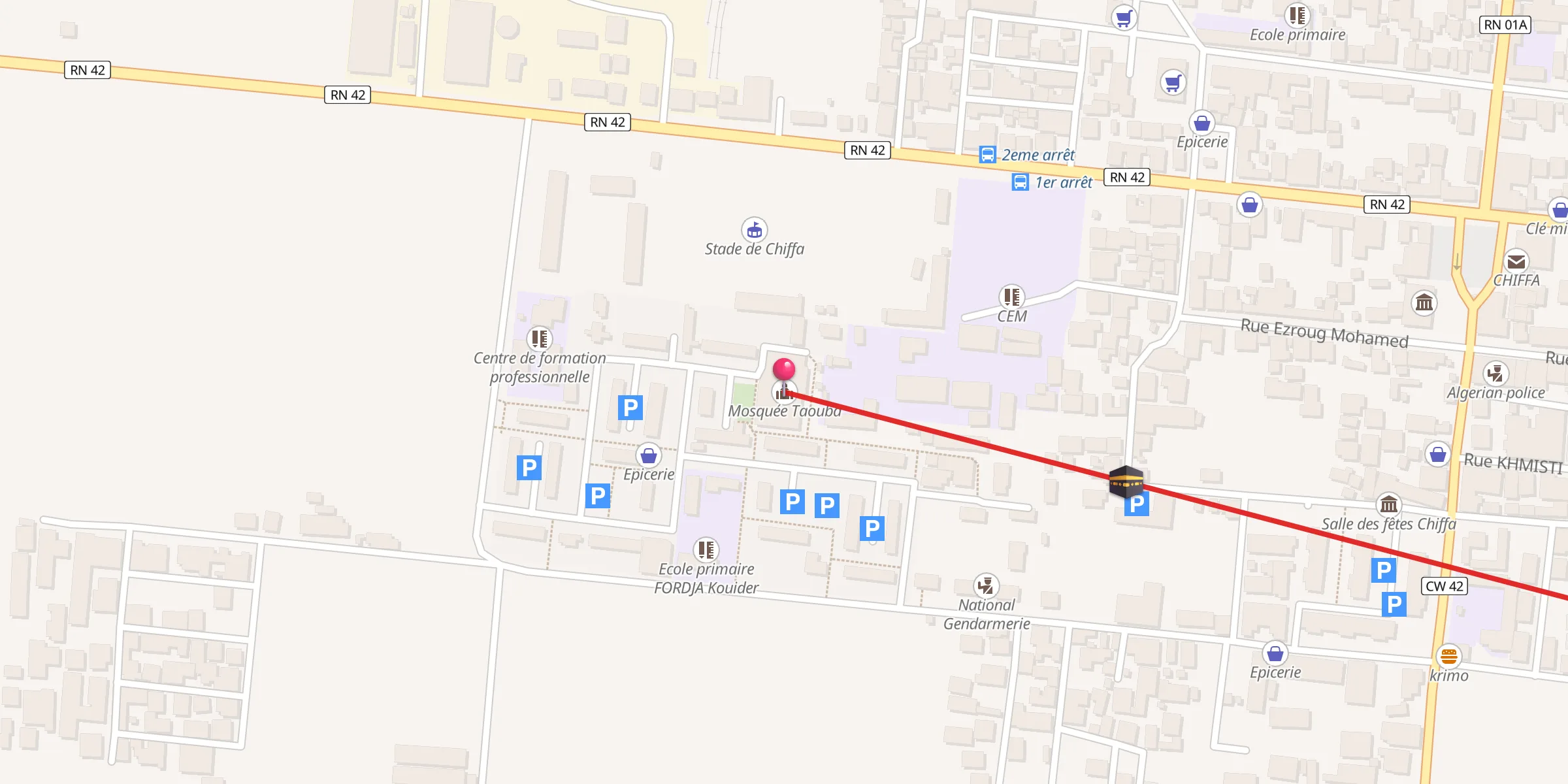 Carte de localisation : Mosquée Taouba