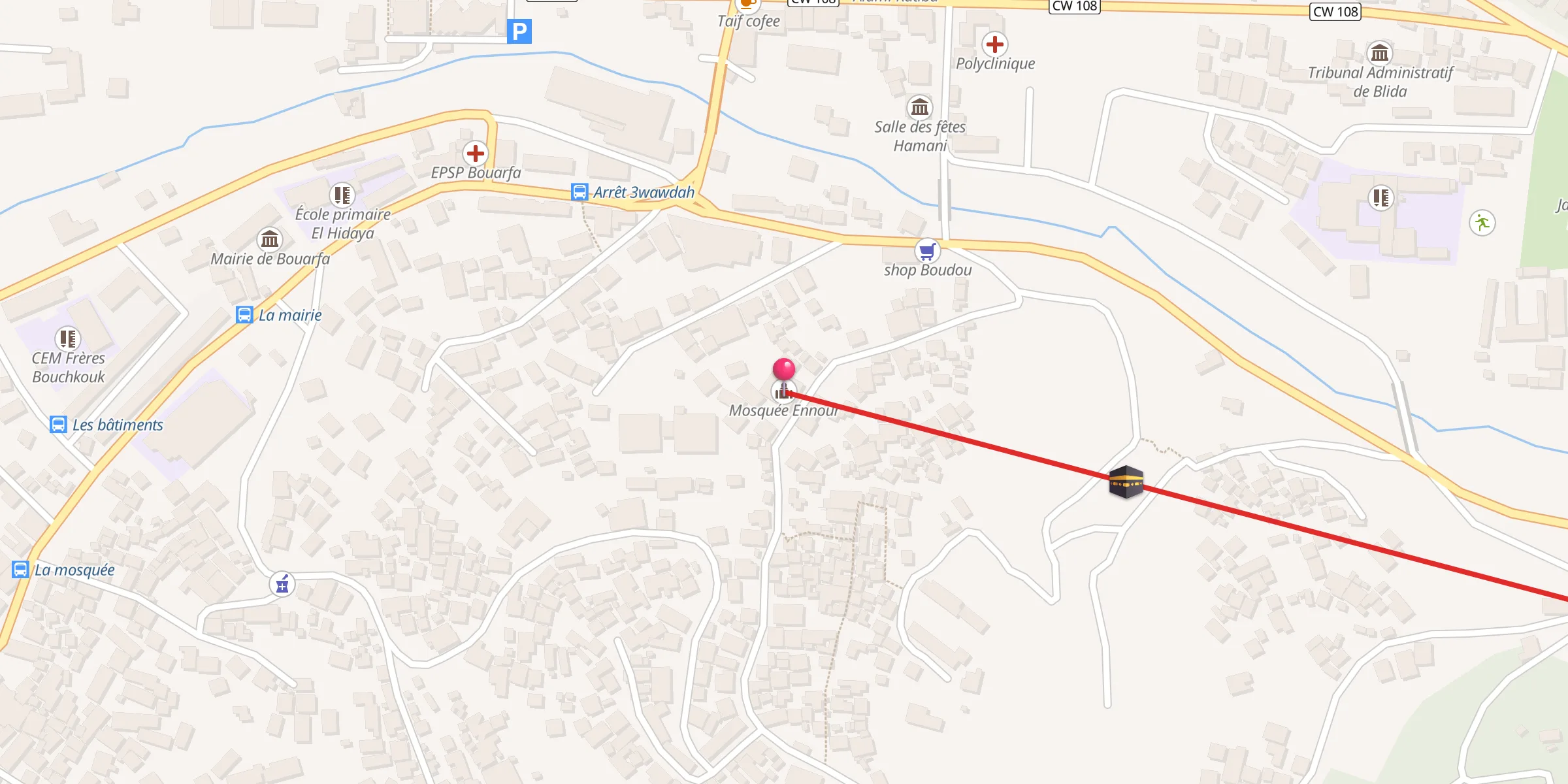 Carte de localisation : Mosquée Ennour