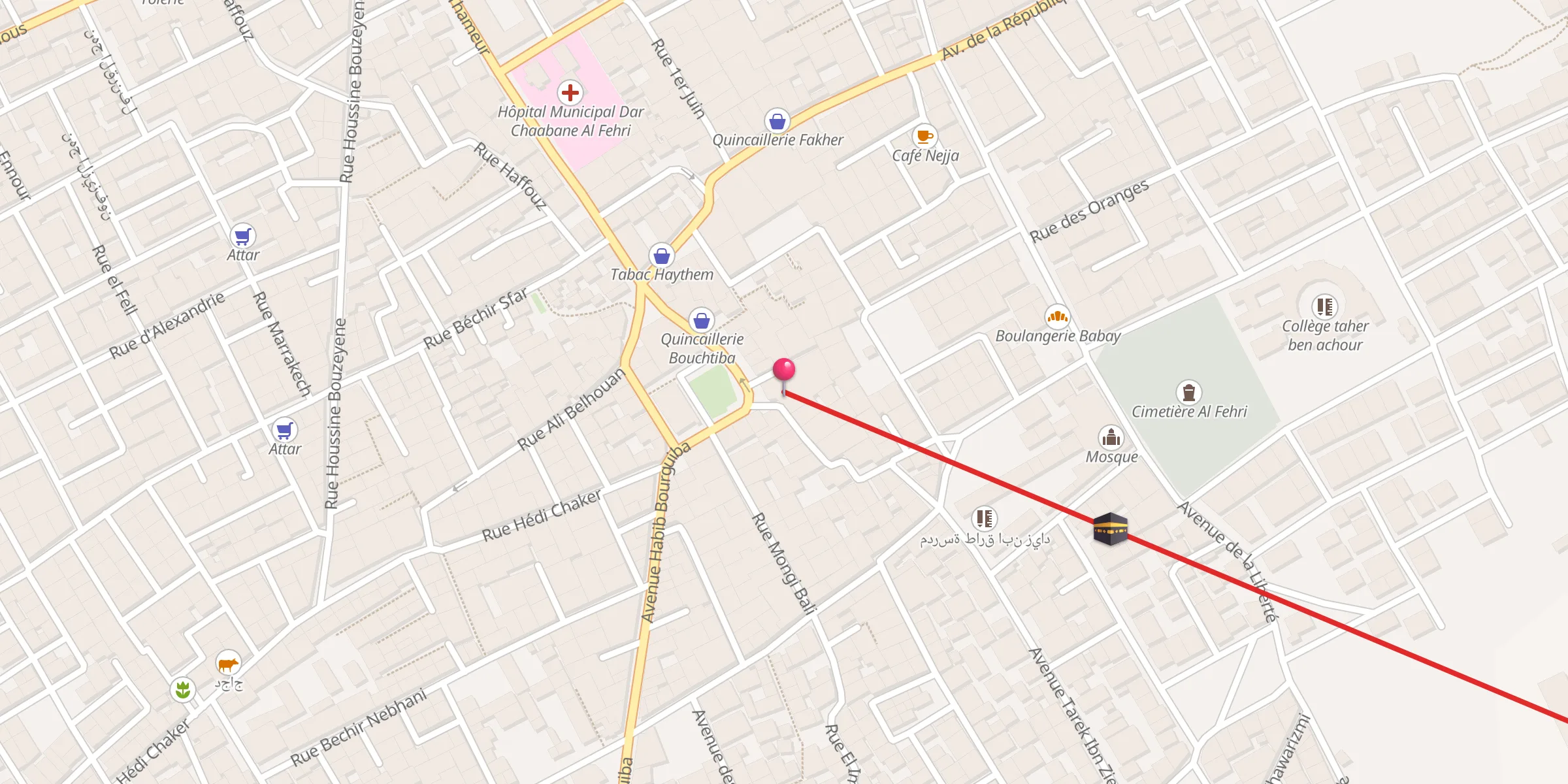 Carte de localisation : سيدي الفهري