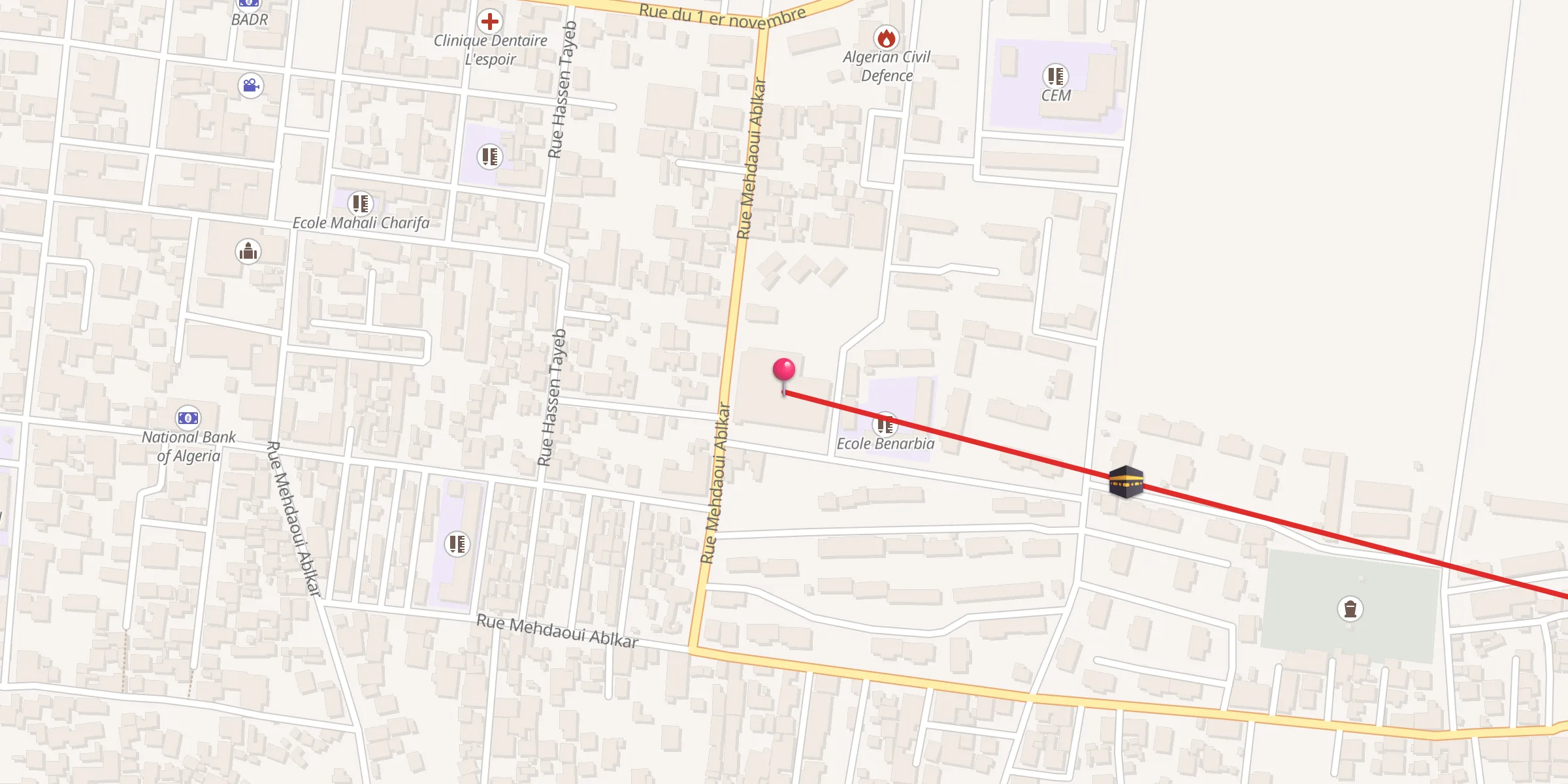 Carte de localisation : Mosquée Omar Ibn Khattab