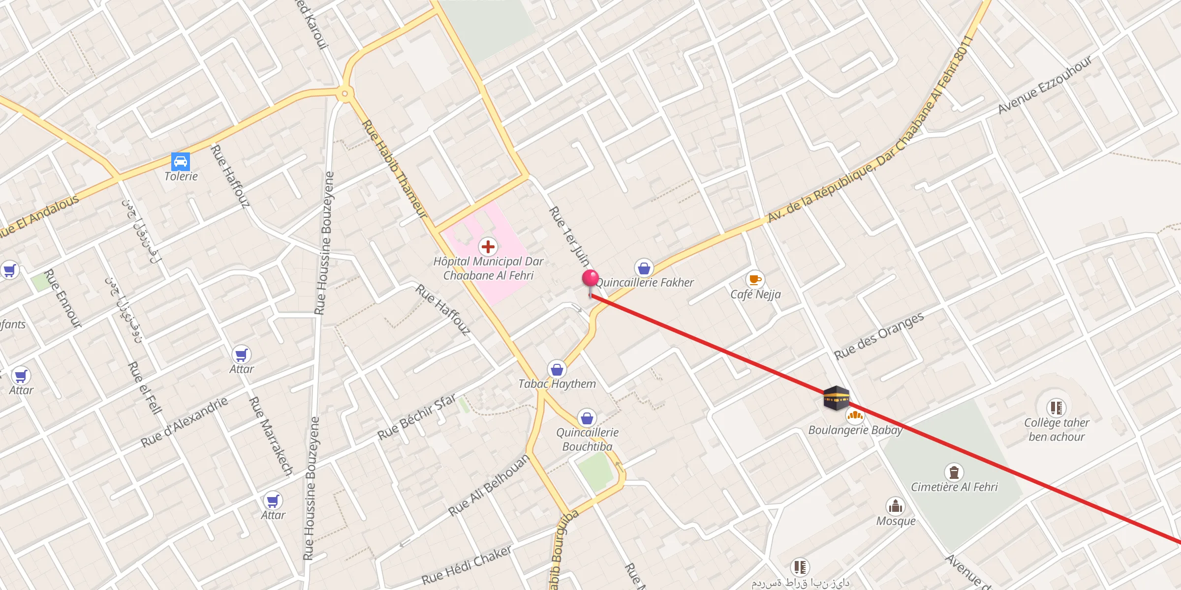 Carte de localisation : جامع سيدي الشريف