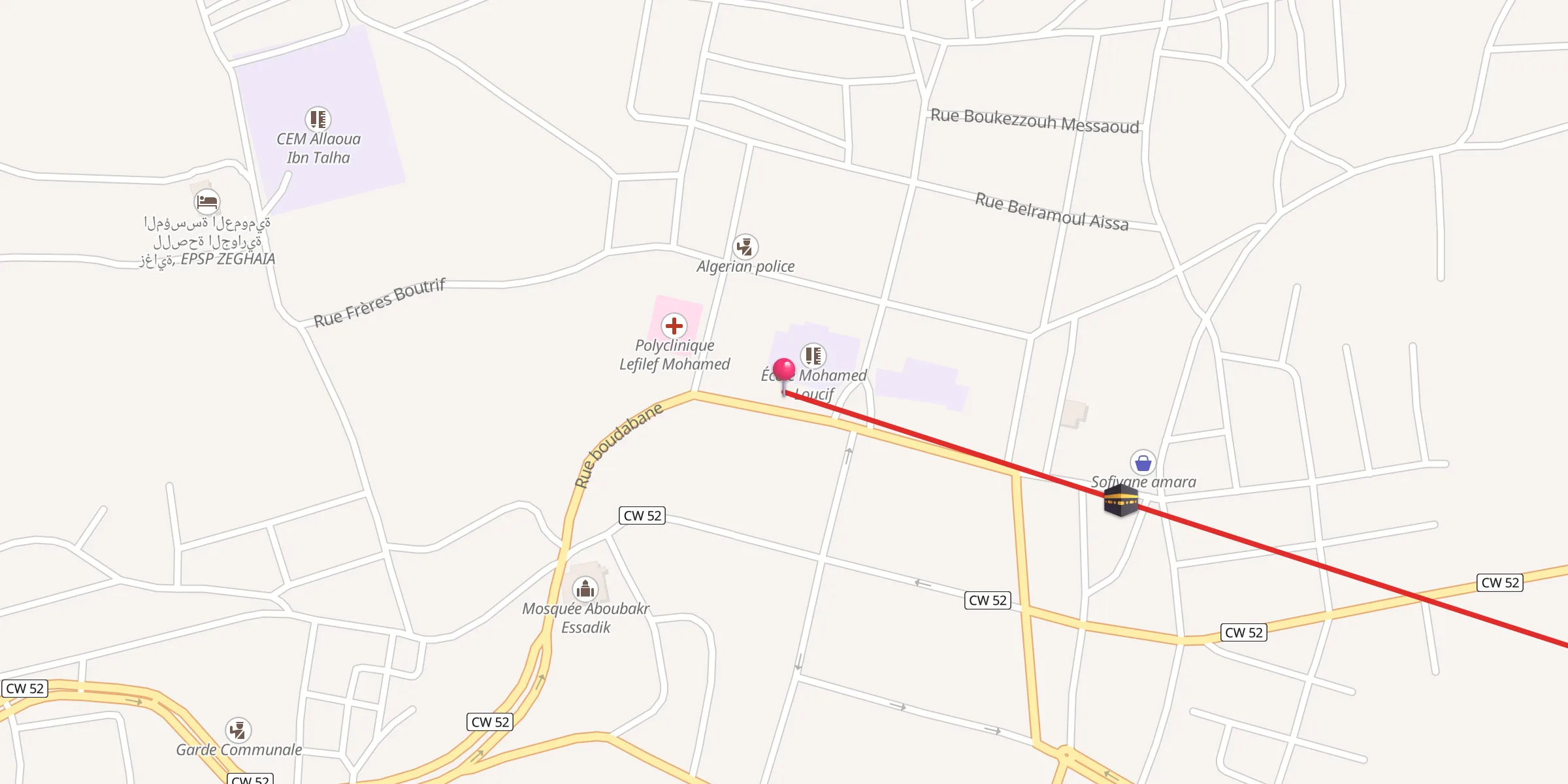 Carte de localisation : Mosquée Aboumouhadjer El Dinar