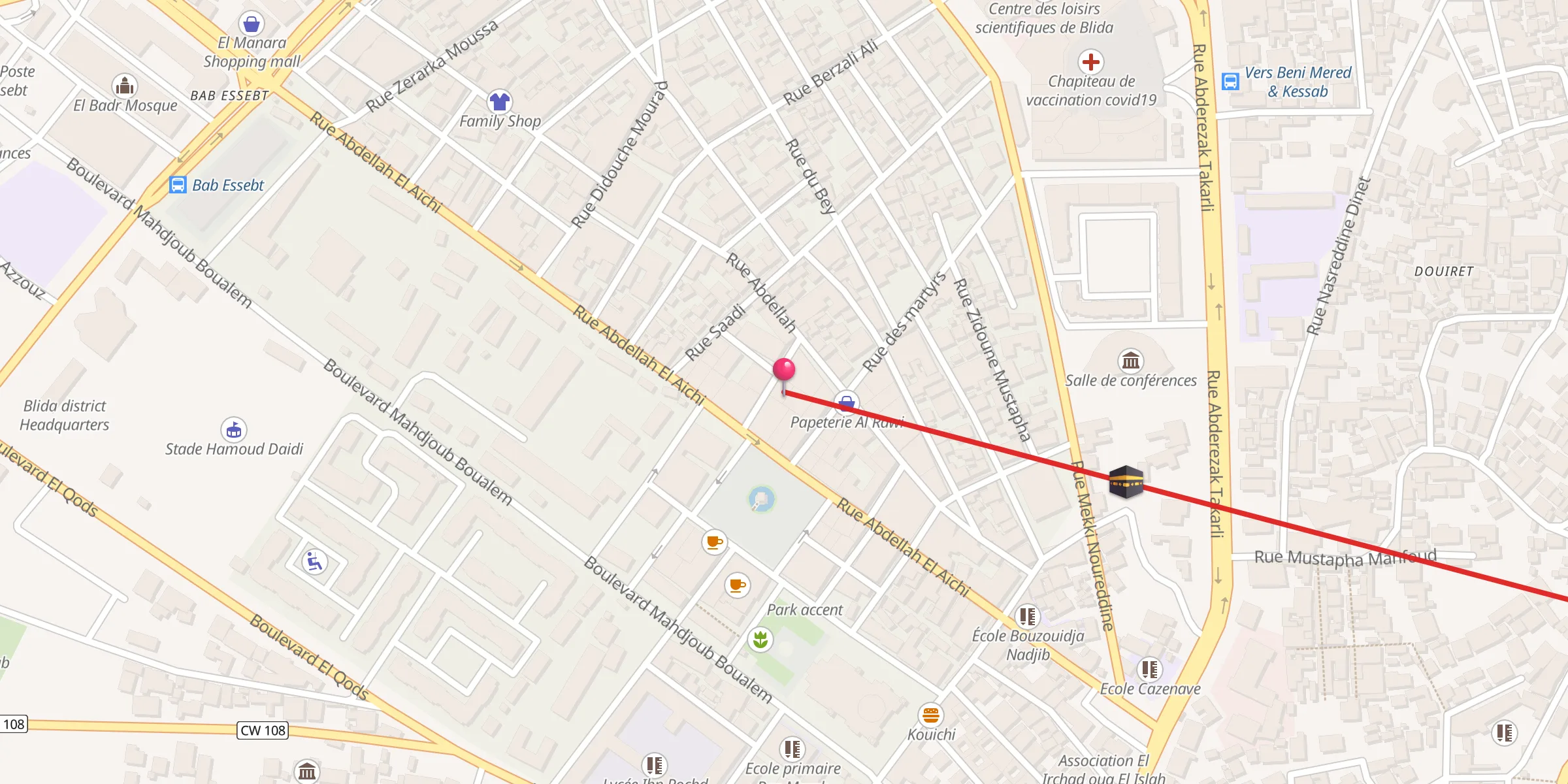 Carte de localisation : Mosquée El Hanafi