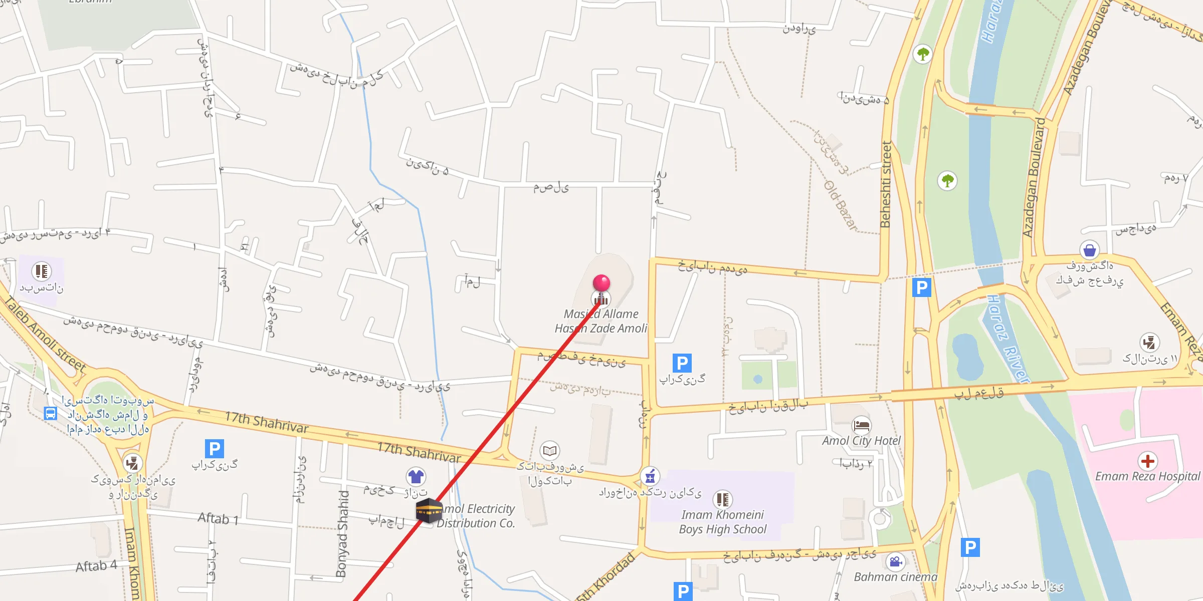 Carte de localisation : مسجد علامه حسن زاده آملی