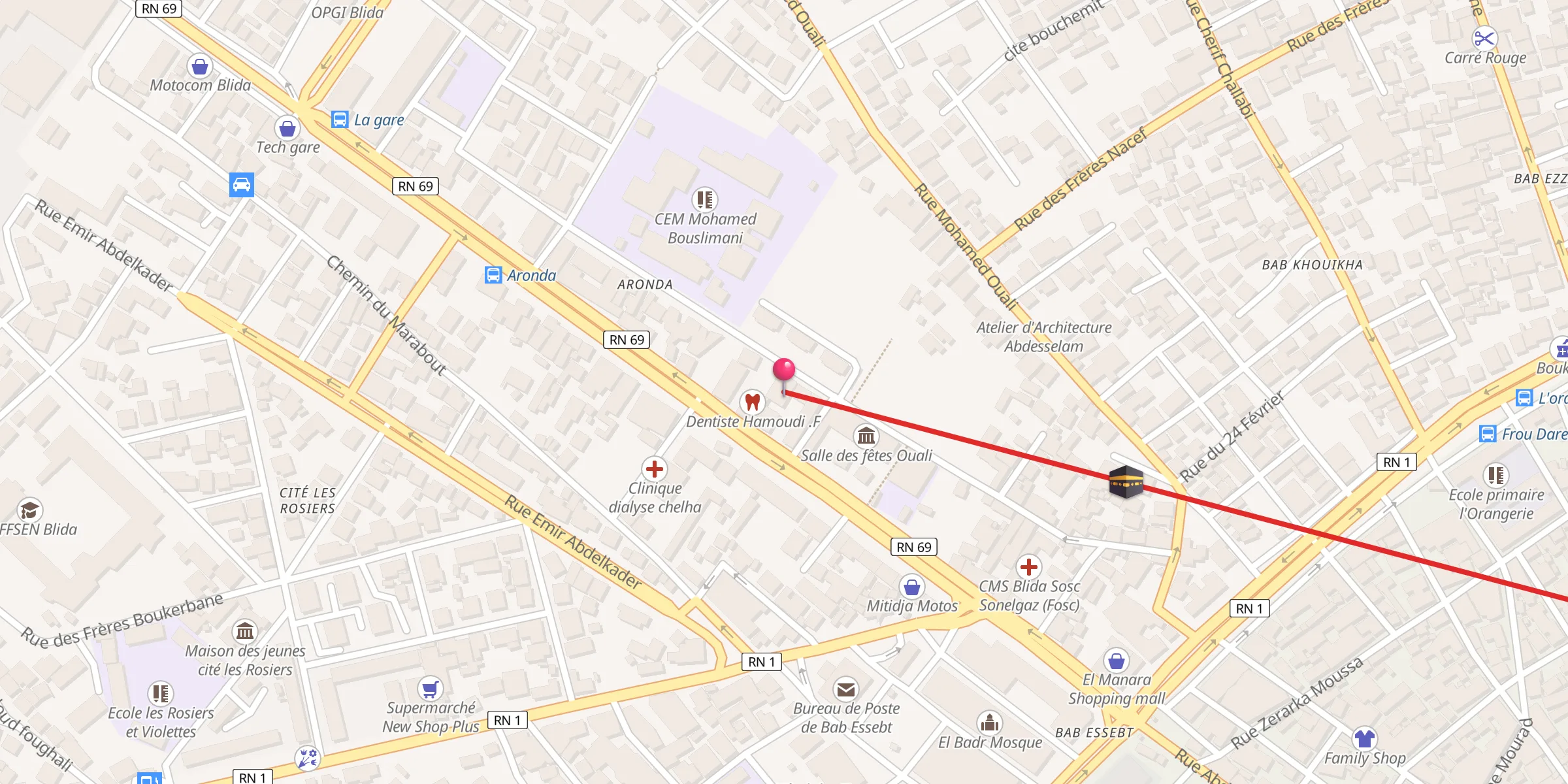 Carte de localisation : Zaouia Sidi Abdelatif