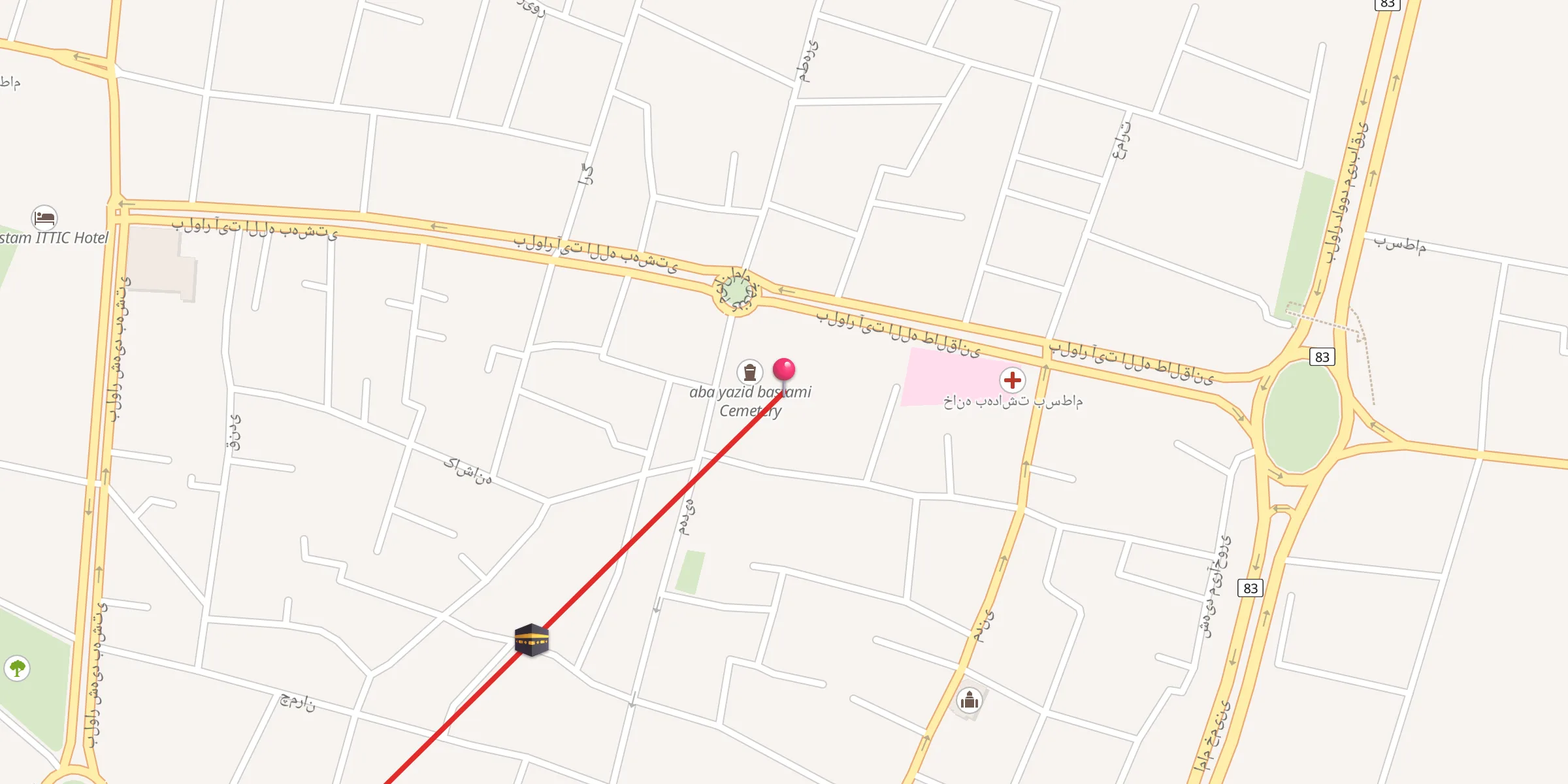 Carte de localisation : امامزاده محمد بسطام