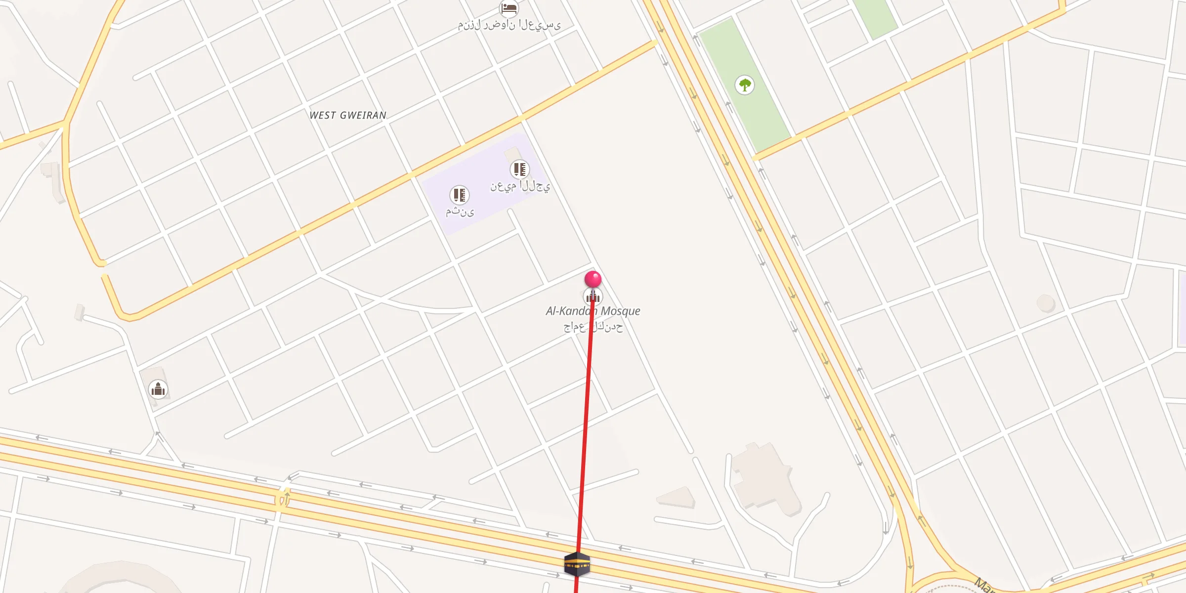 Carte de localisation : Al-Kandah Mosque جامع الكندح