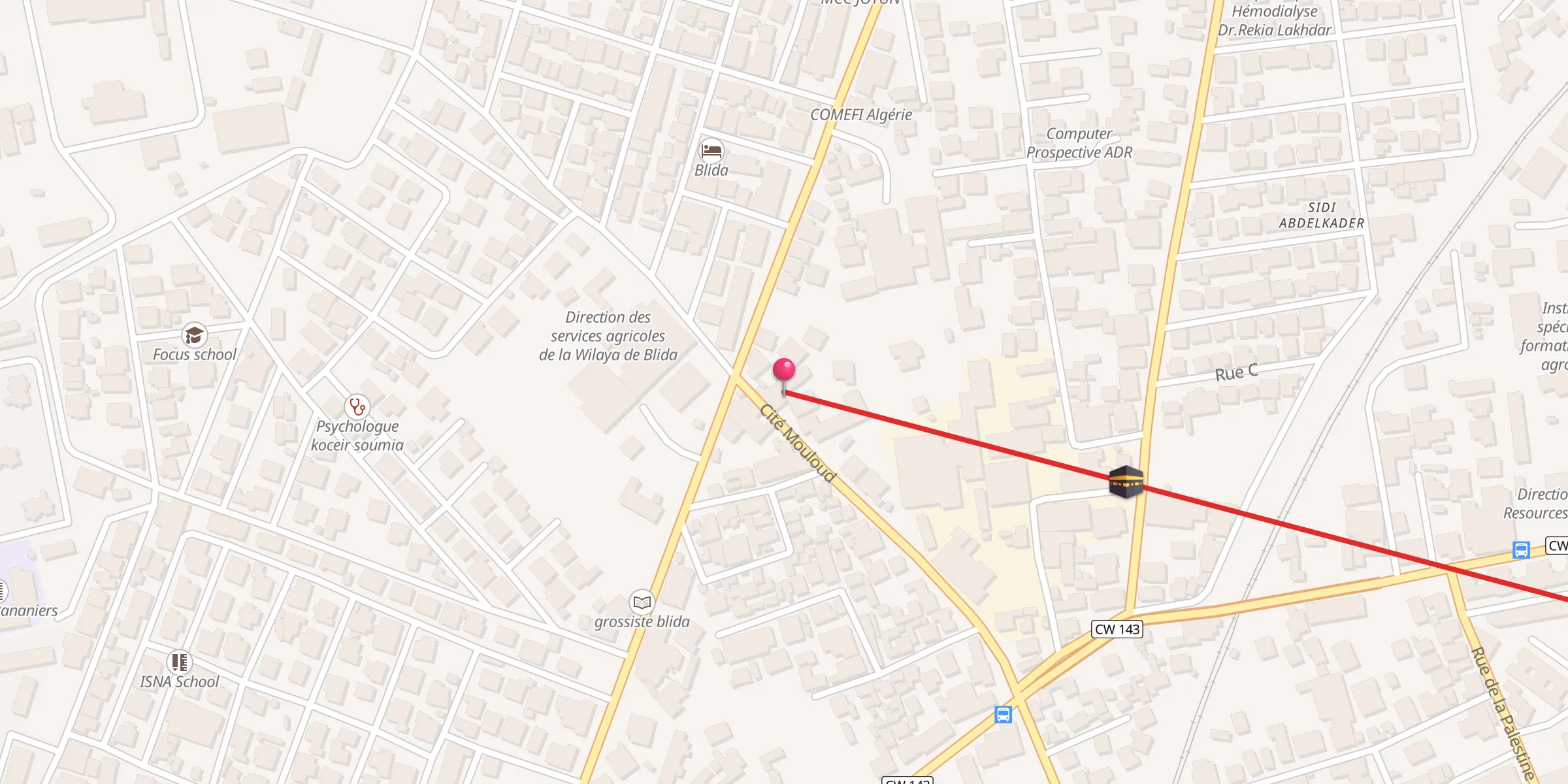 Carte de localisation : Mosquée Ennasr