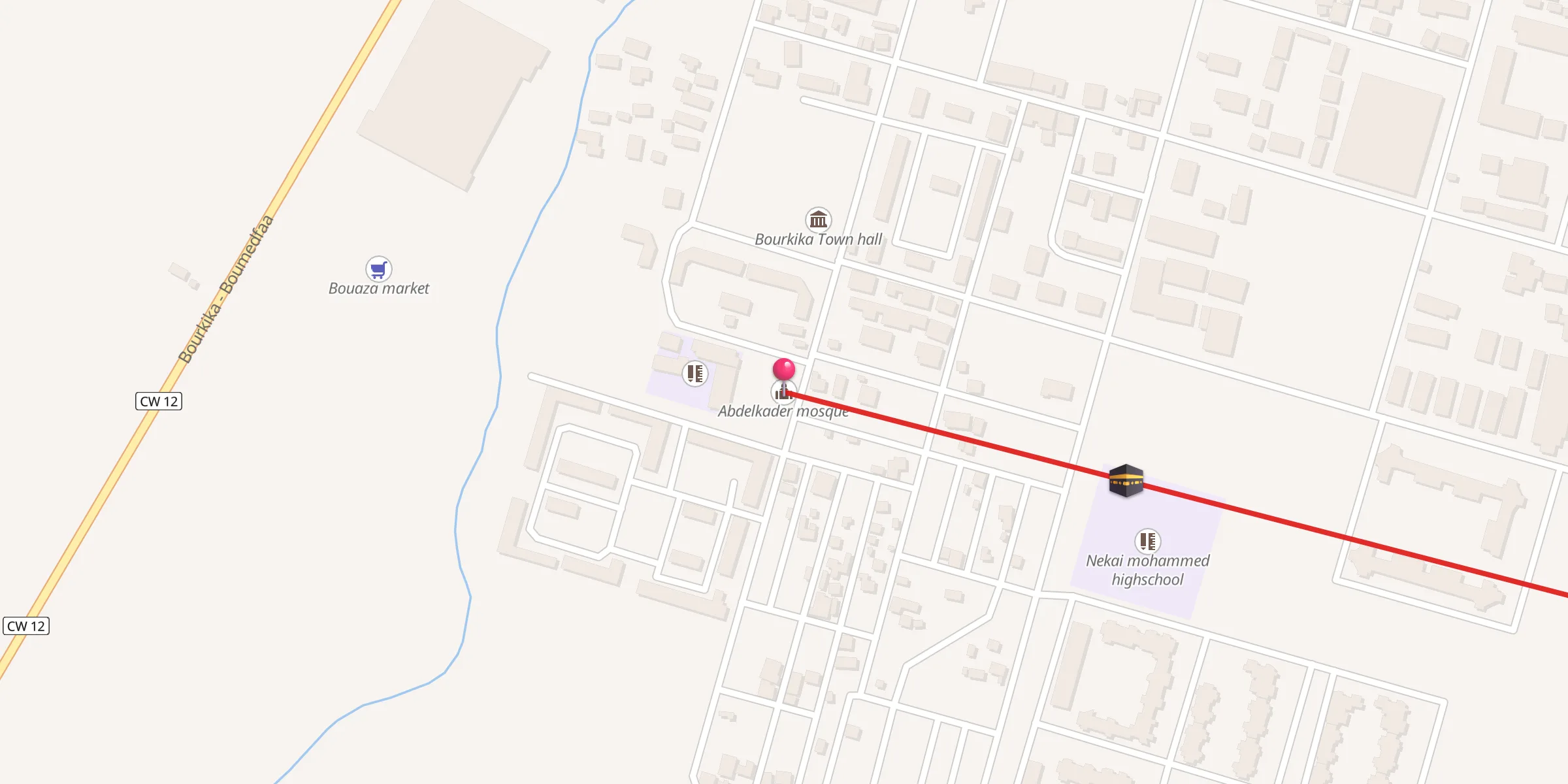 Carte de localisation : Mosquée Émir Abdelkader;مسجد الأمير عبد القادر