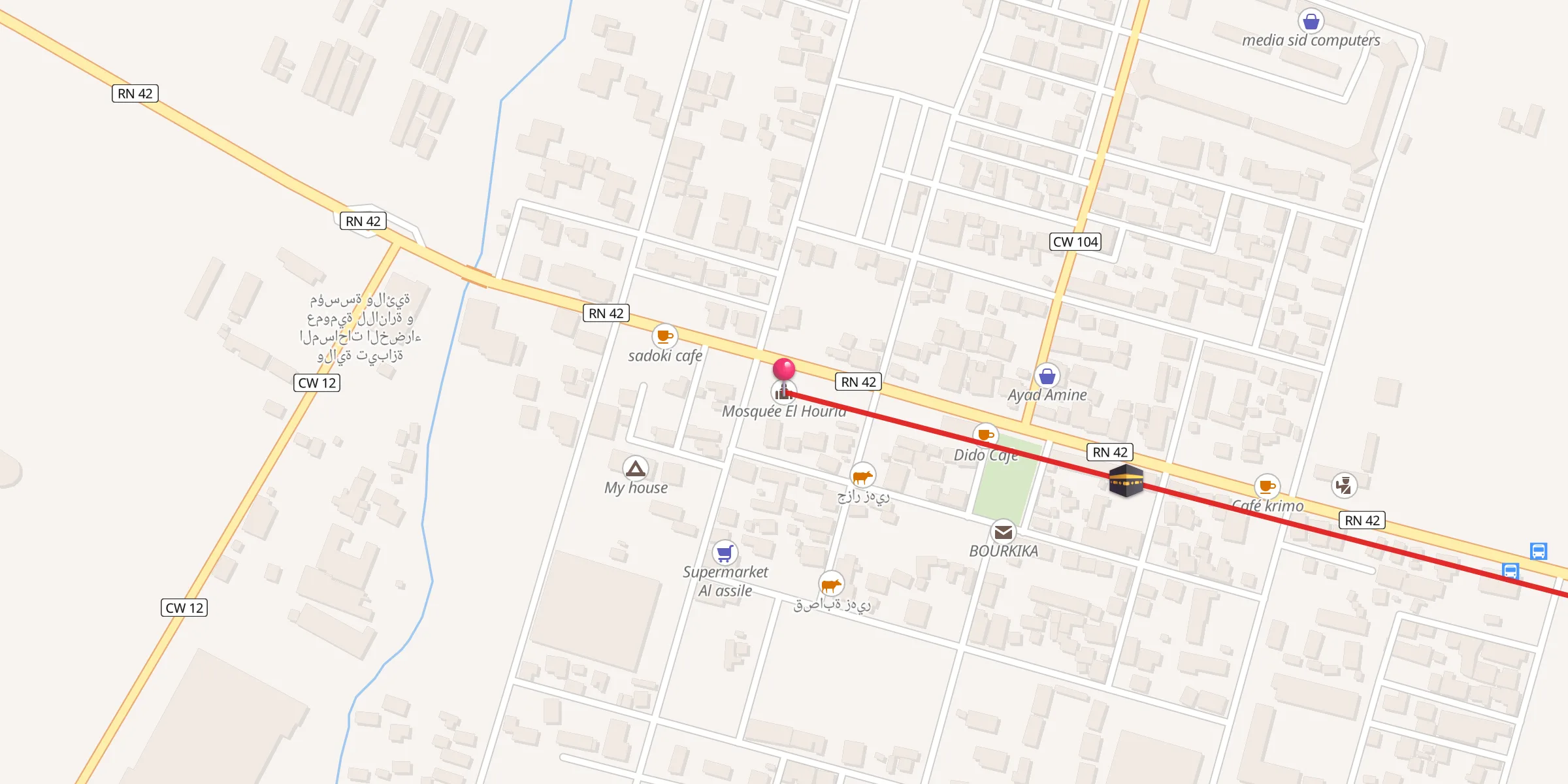Carte de localisation : مسج الحرية
