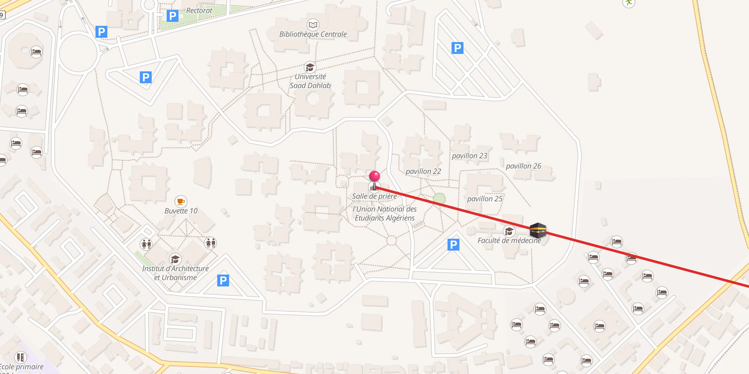 Carte de localisation : المصلى