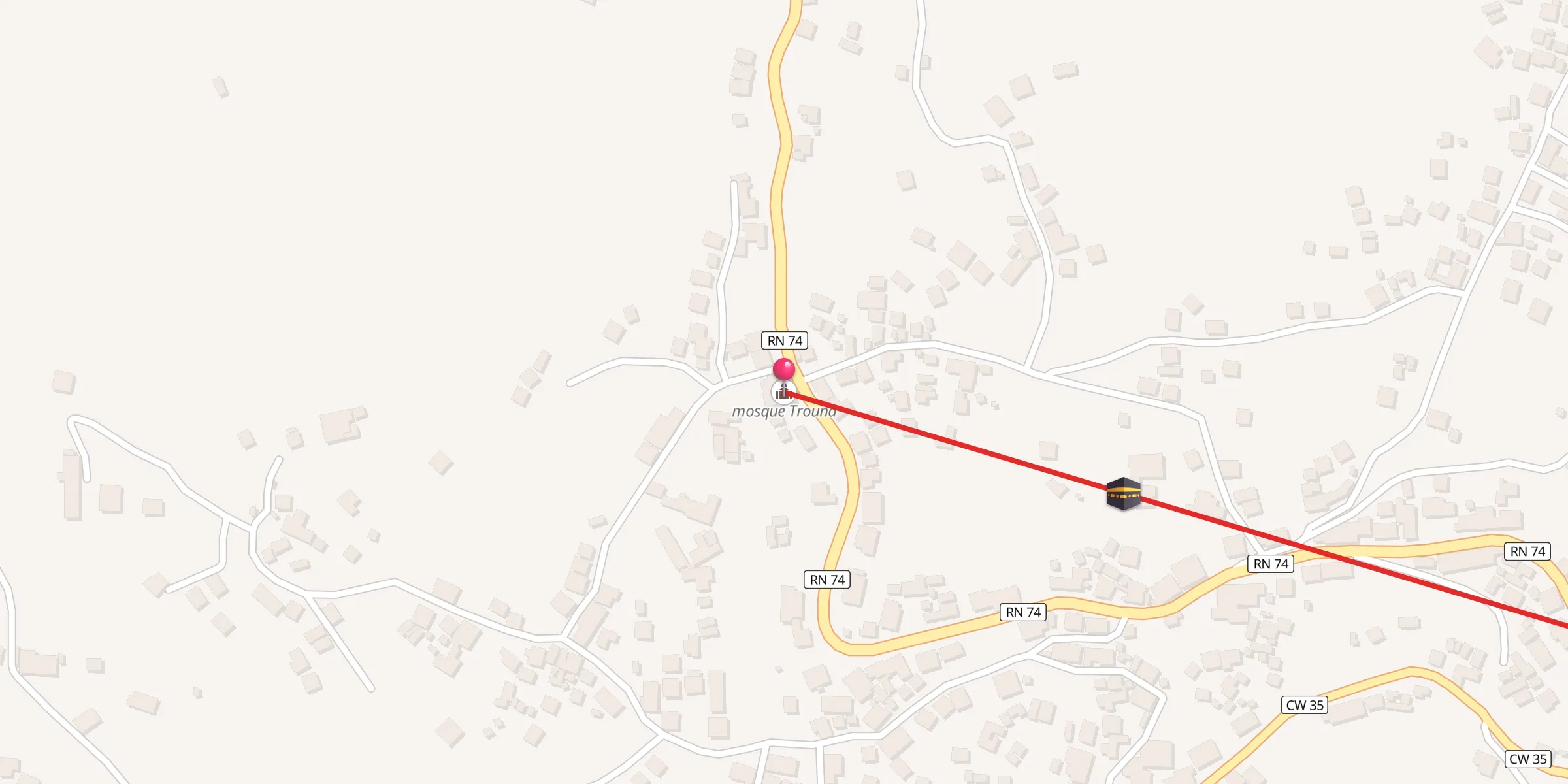 Carte de localisation : mosque chouhada Trouna مسجد الشهداء ترونة