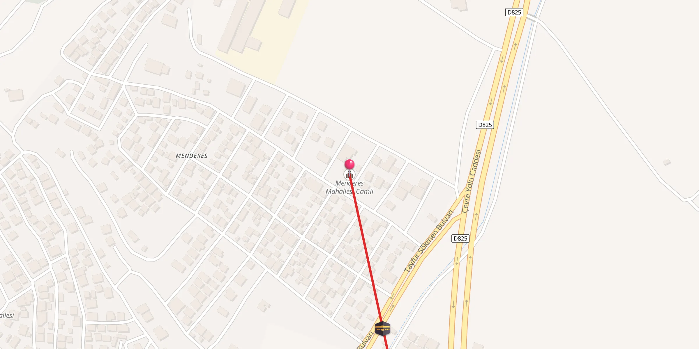Carte de localisation : Menderes Mahallesi Camii