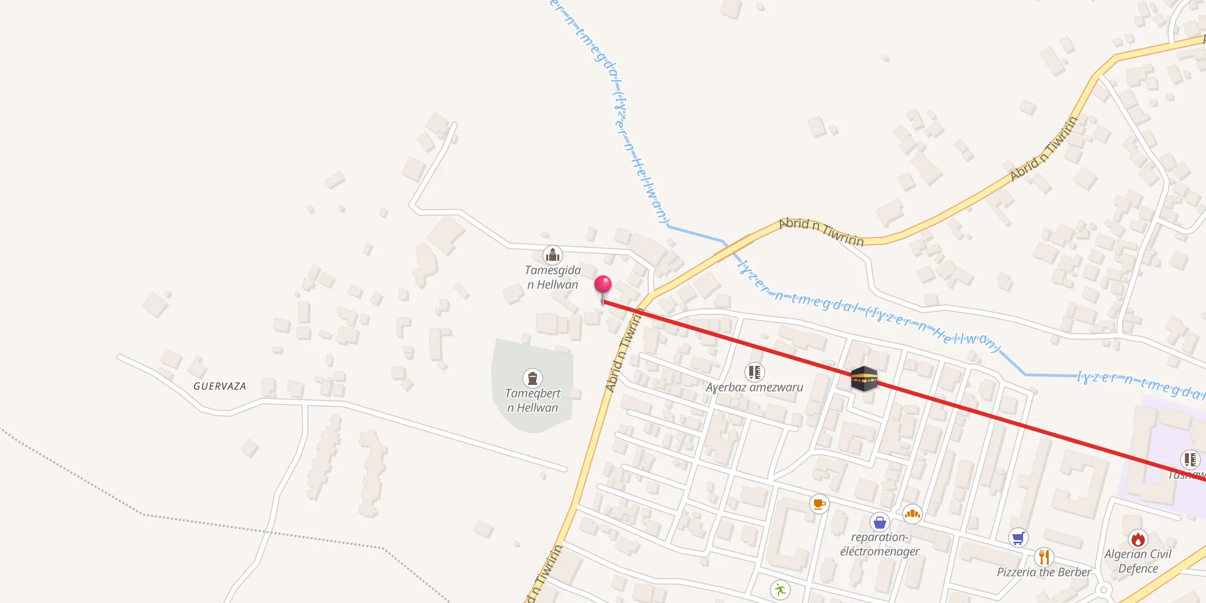 Carte de localisation : Tamesgida n Hellwan