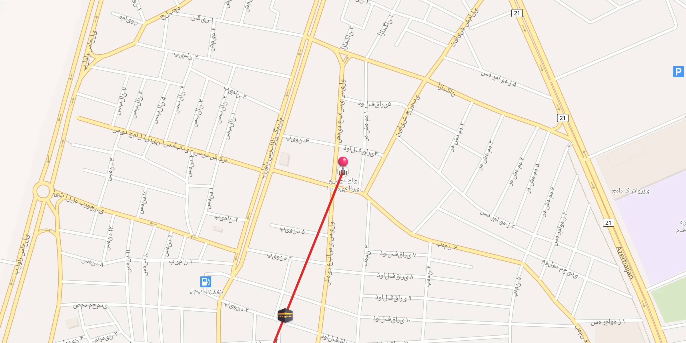 Carte de localisation : مسجد حاج ابراهیم آذری