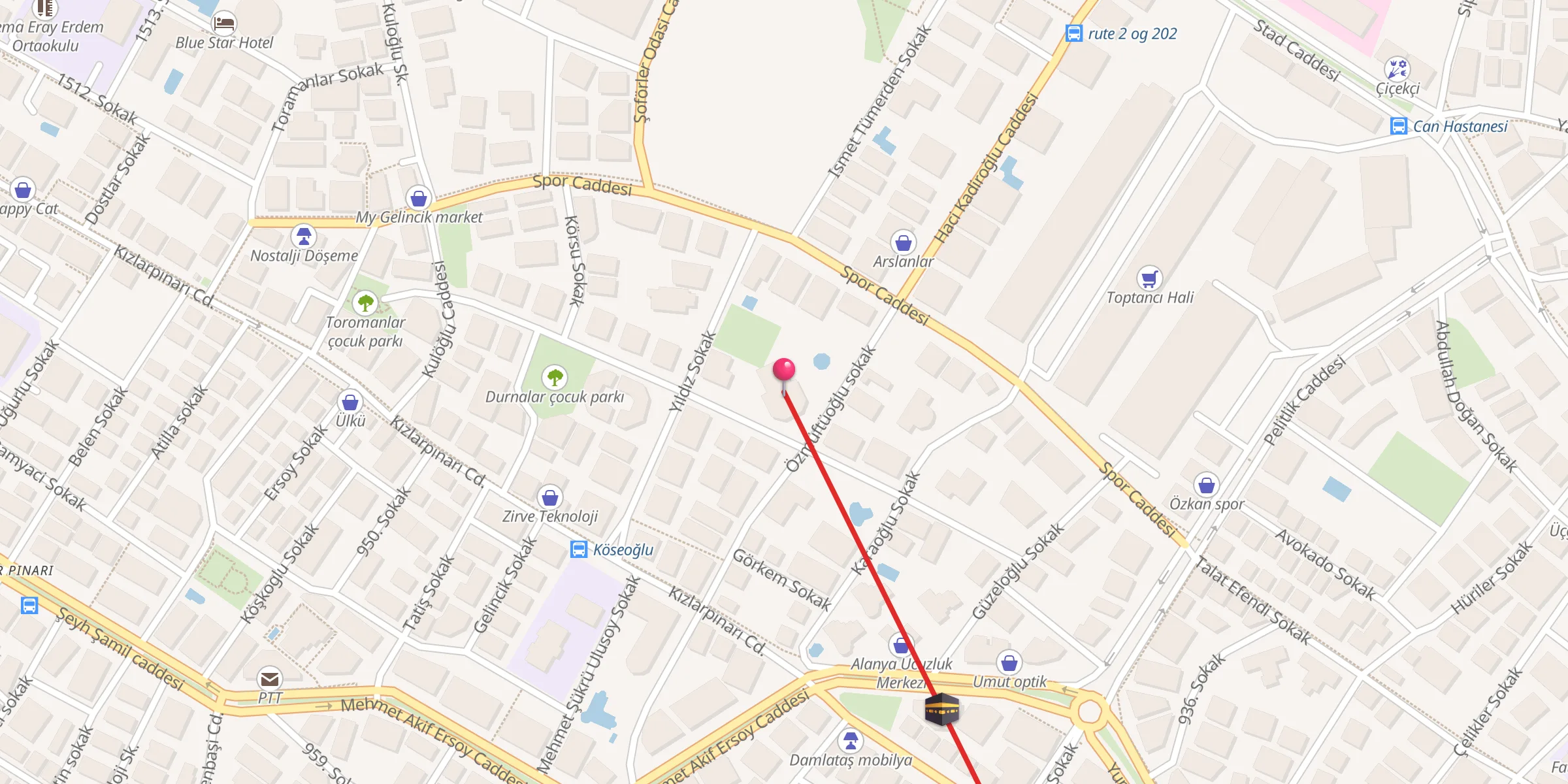 Carte de localisation : Emine Özmüftüoğlu Cami