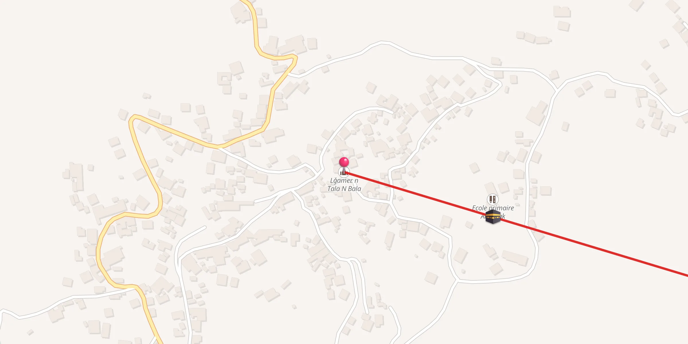 Carte de localisation : Lǧameɛ n Tala N Bala