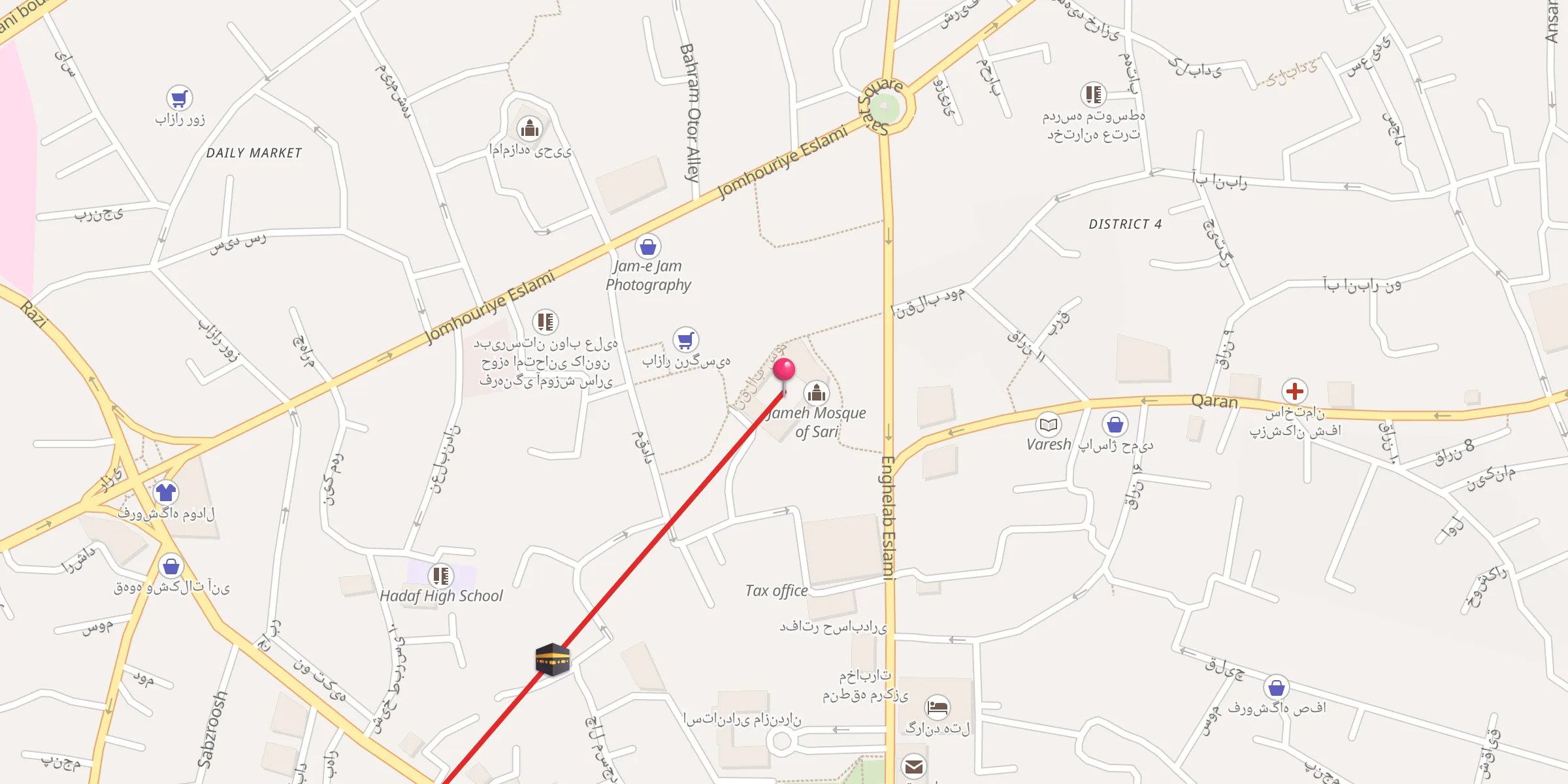 Carte de localisation : مسجد جامع ساری