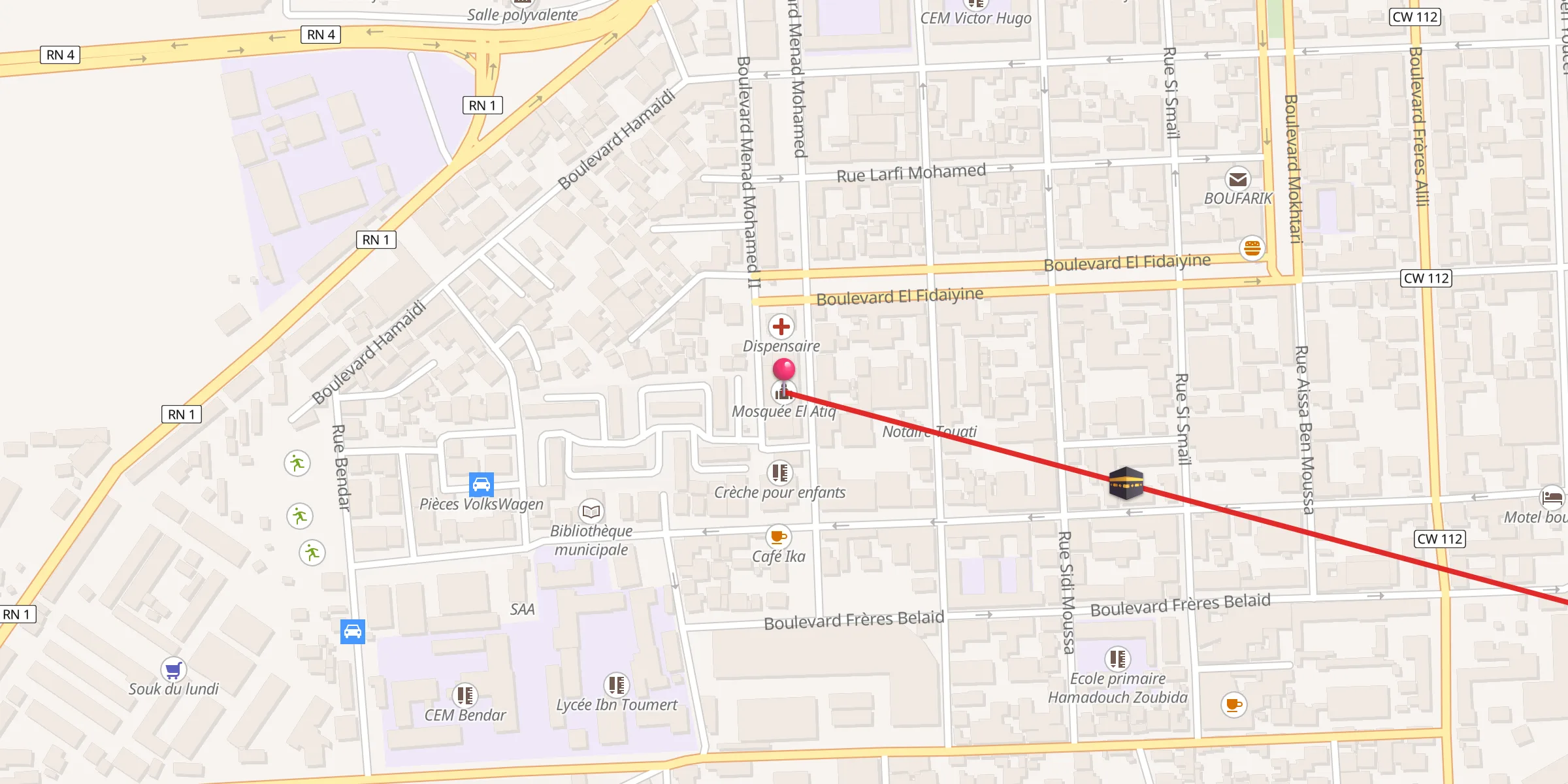Carte de localisation : Mosquée El Atiq