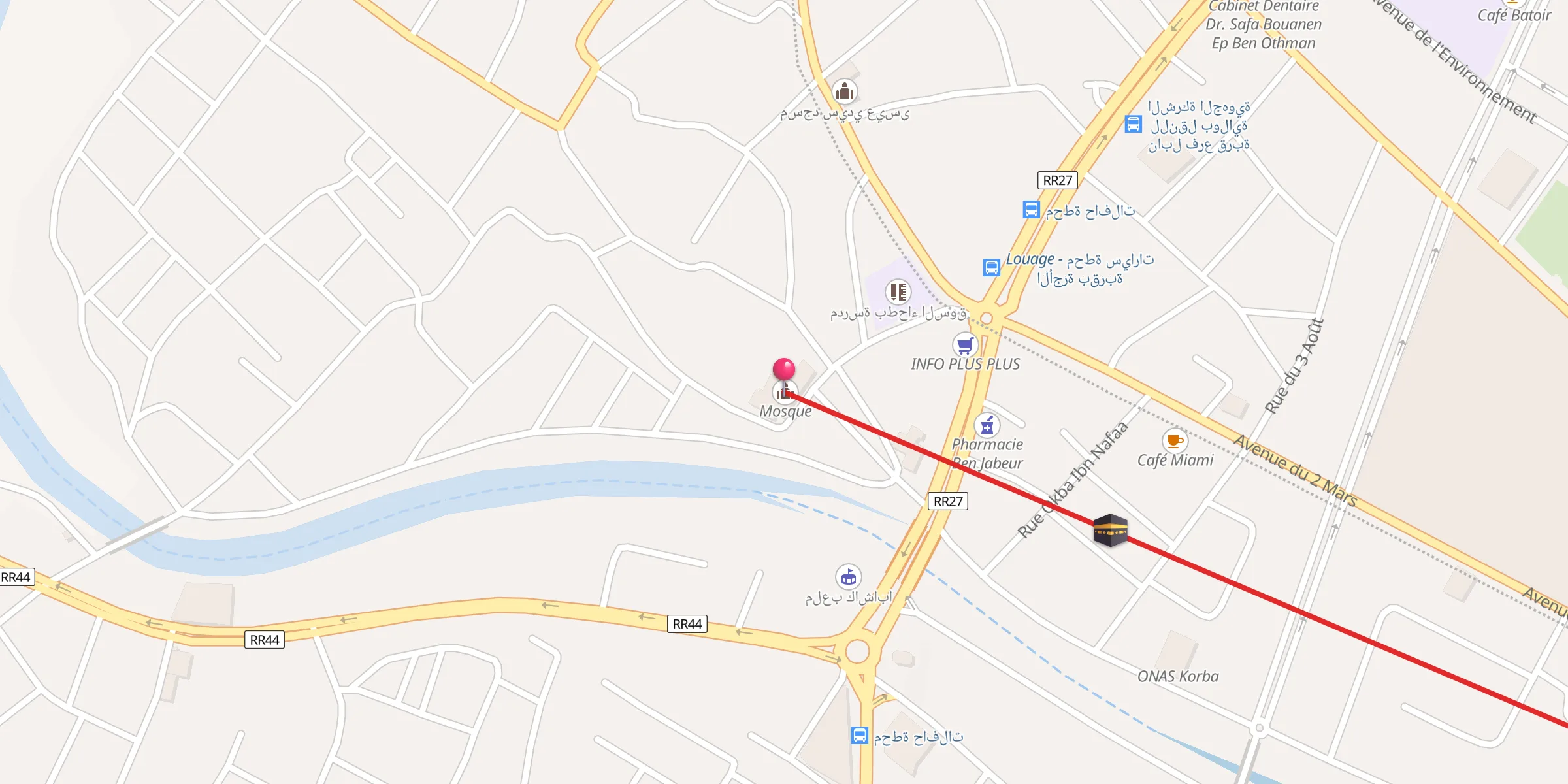 Carte de localisation : الجامع القبلي