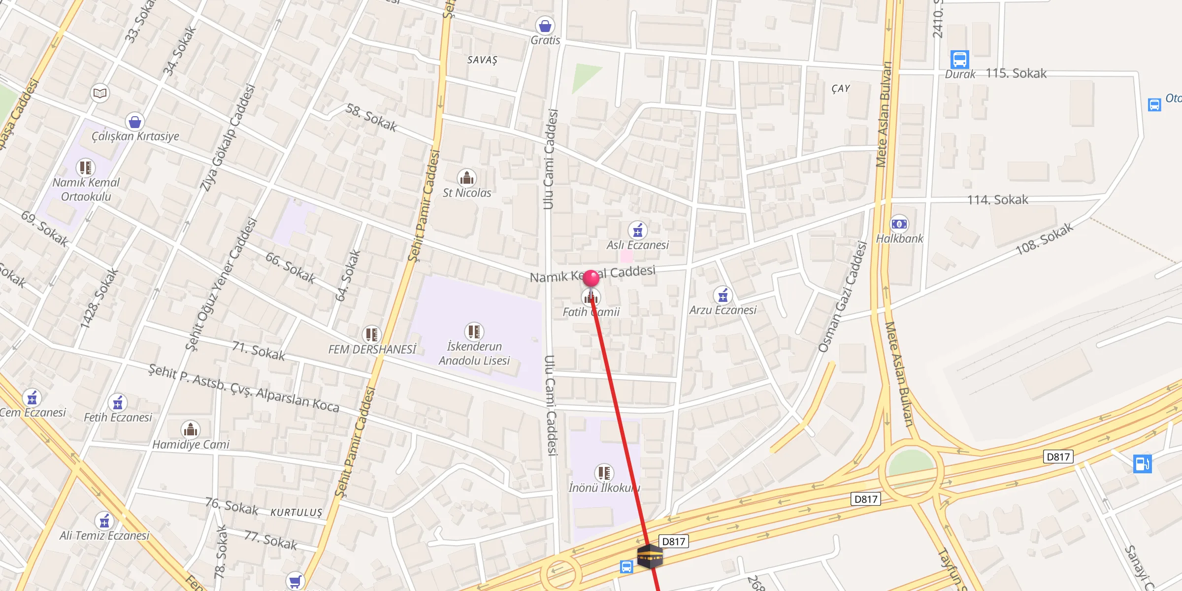 Carte de localisation : Fatih Camii