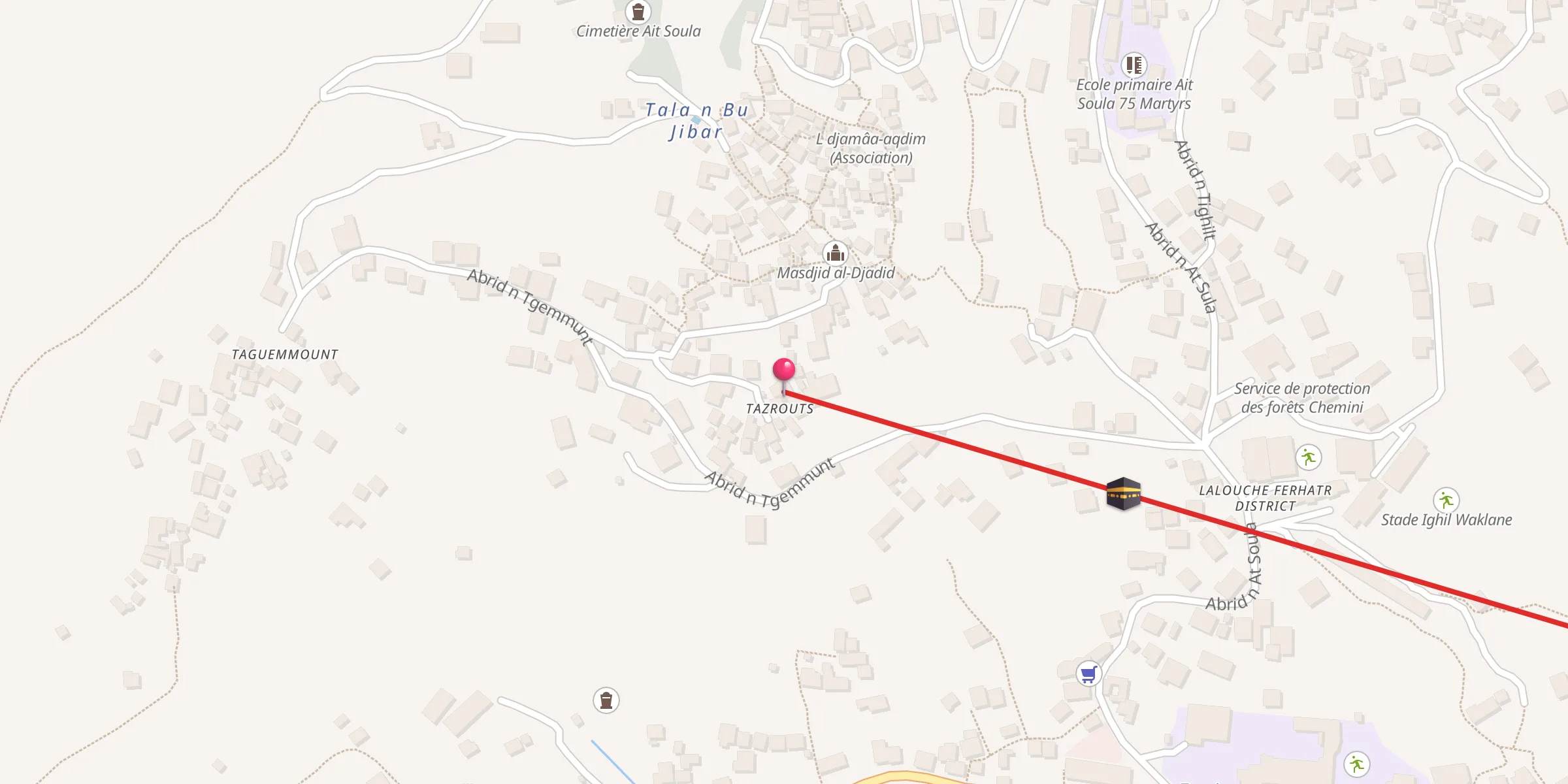 Carte de localisation : Mosquée Tazrouts مسجد ثازروتس