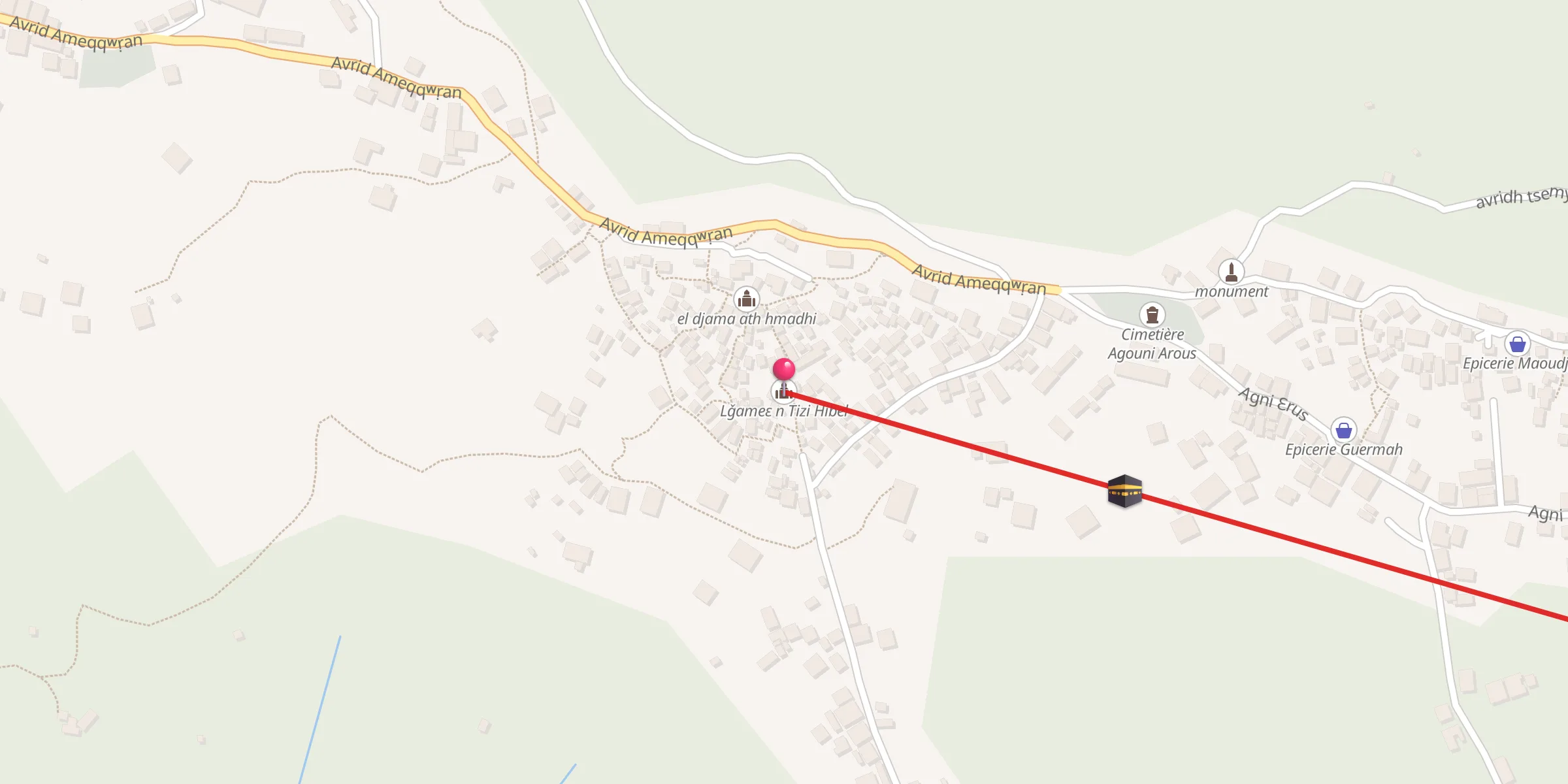 Carte de localisation : Lǧameɛ n Tizi Hibel