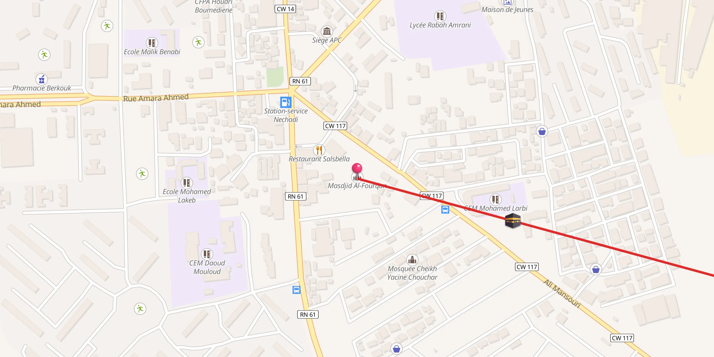 Carte de localisation : Masdjid Al-Fourqan