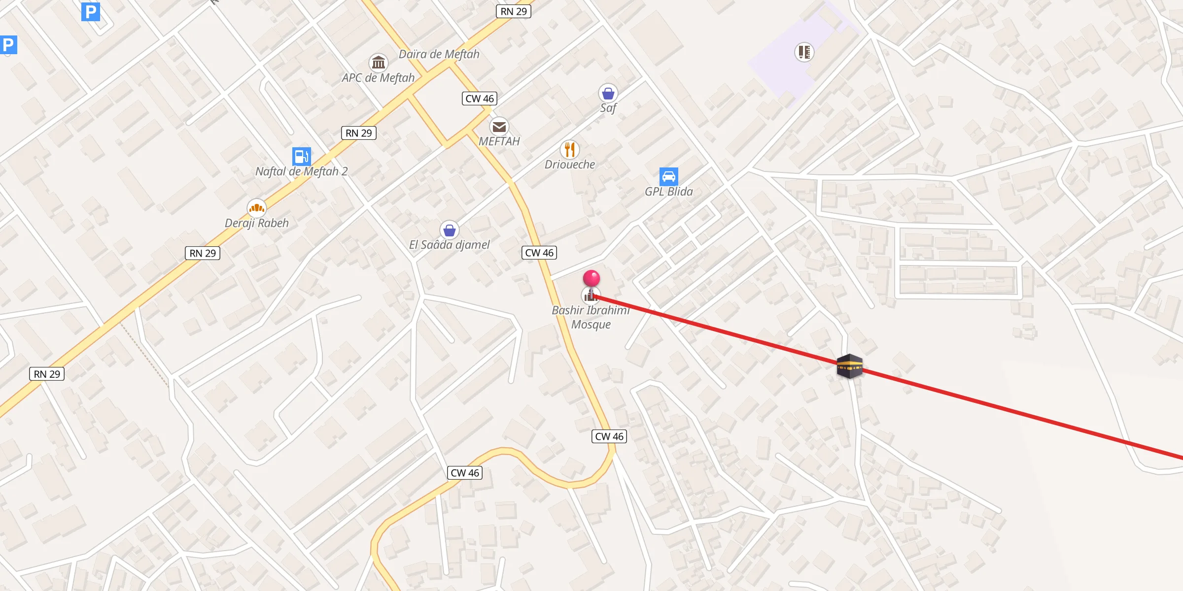 Carte de localisation : Mosquée Bashir Ibrahimi مسجد البشير الابراهيمي