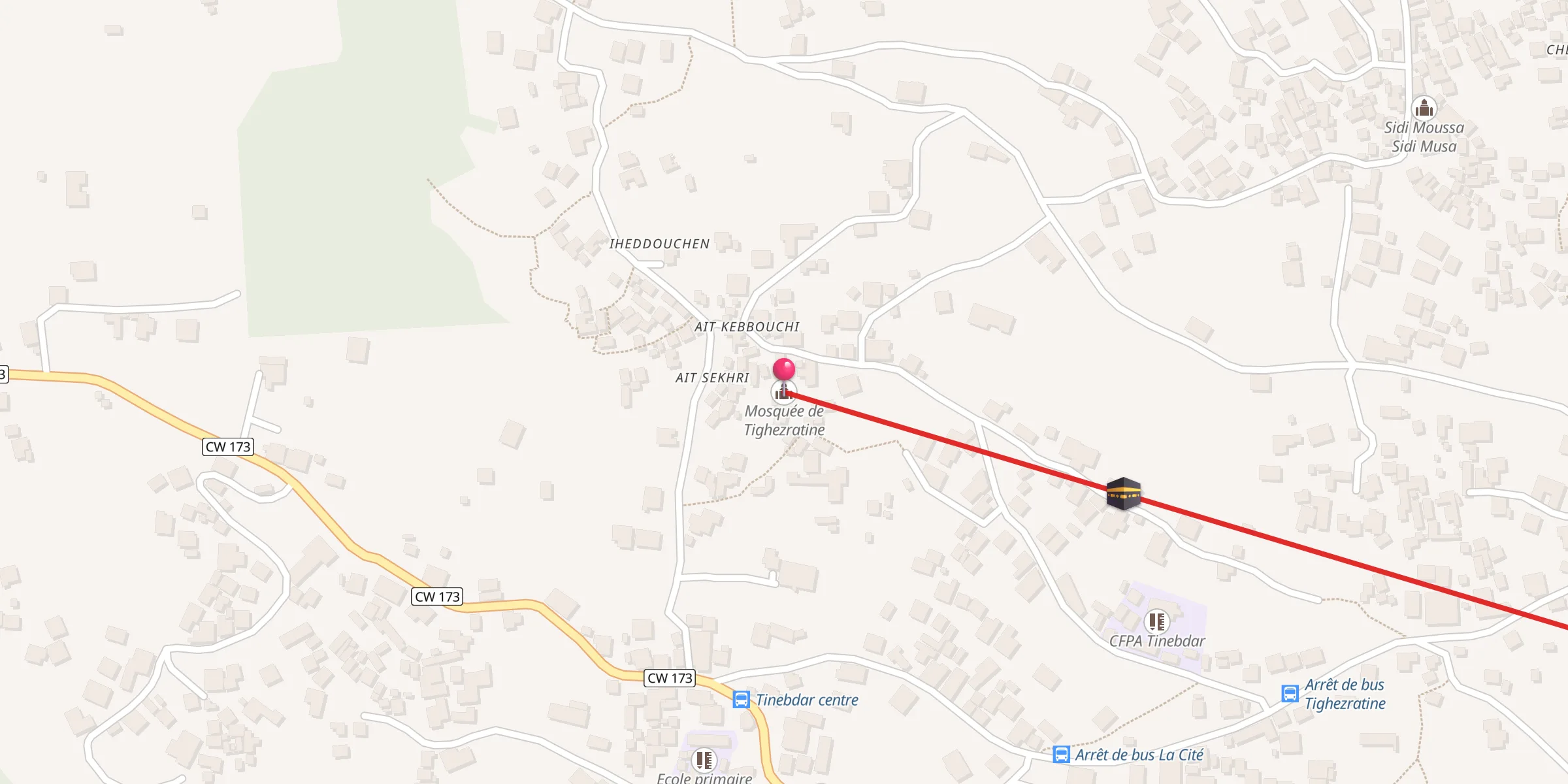 Carte de localisation : Mosquée de Tighezratine